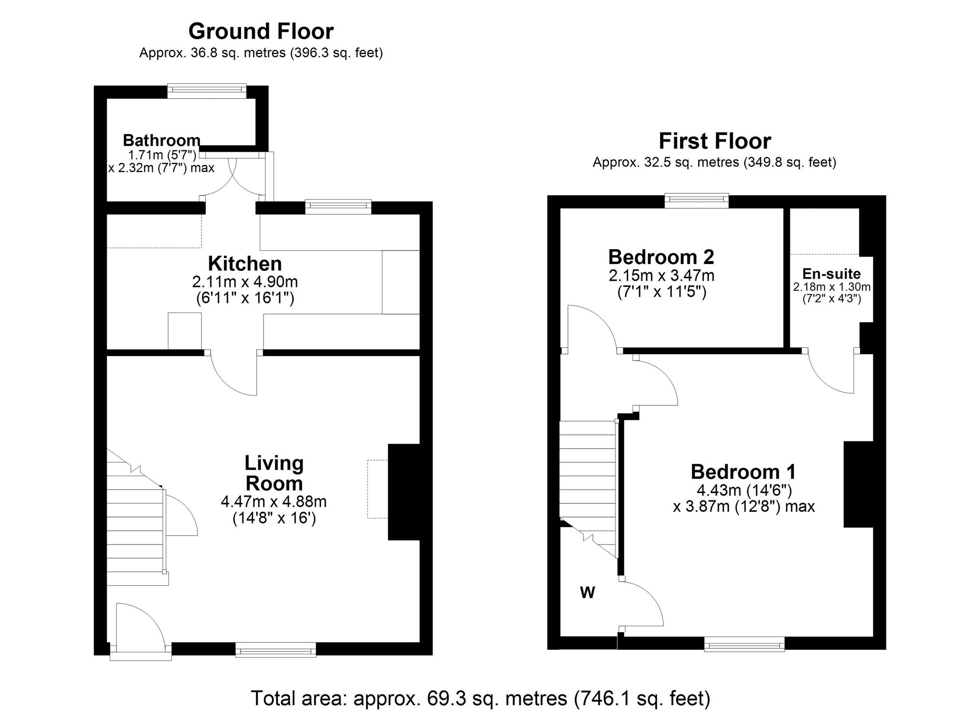 Floorplan of 2 bedroom Mid Terrace House for sale, Rose Terrace, Greenside, Tyne and Wear, NE40