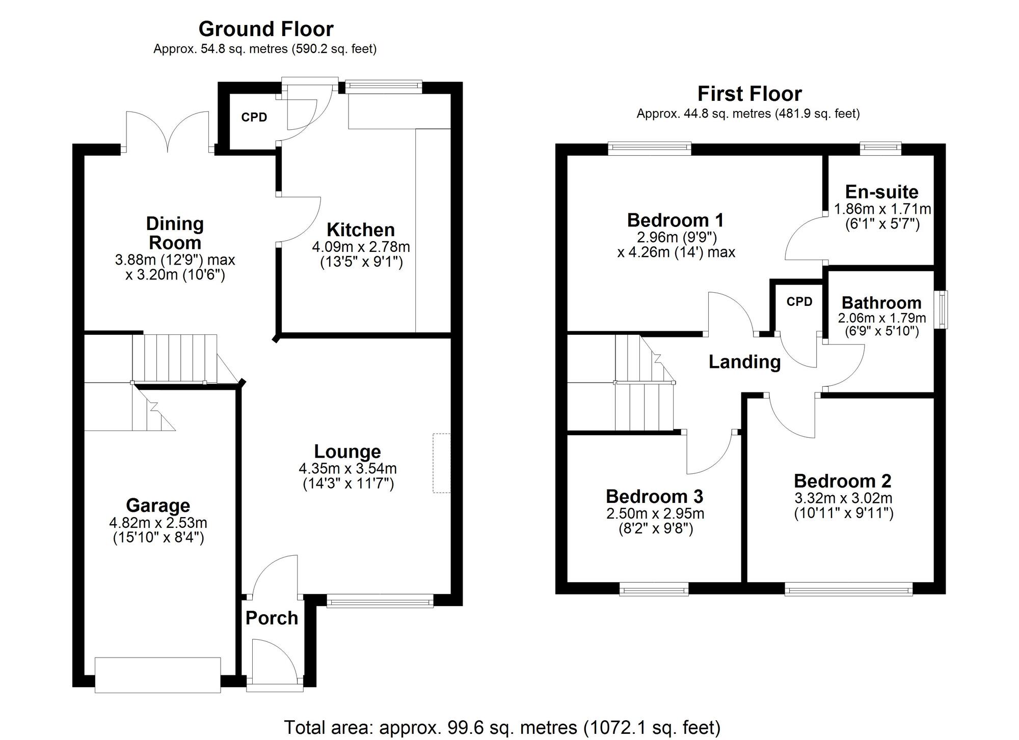 Floorplan of 3 bedroom Semi Detached House for sale, Curlew Close, Ryton, Tyne and Wear, NE40