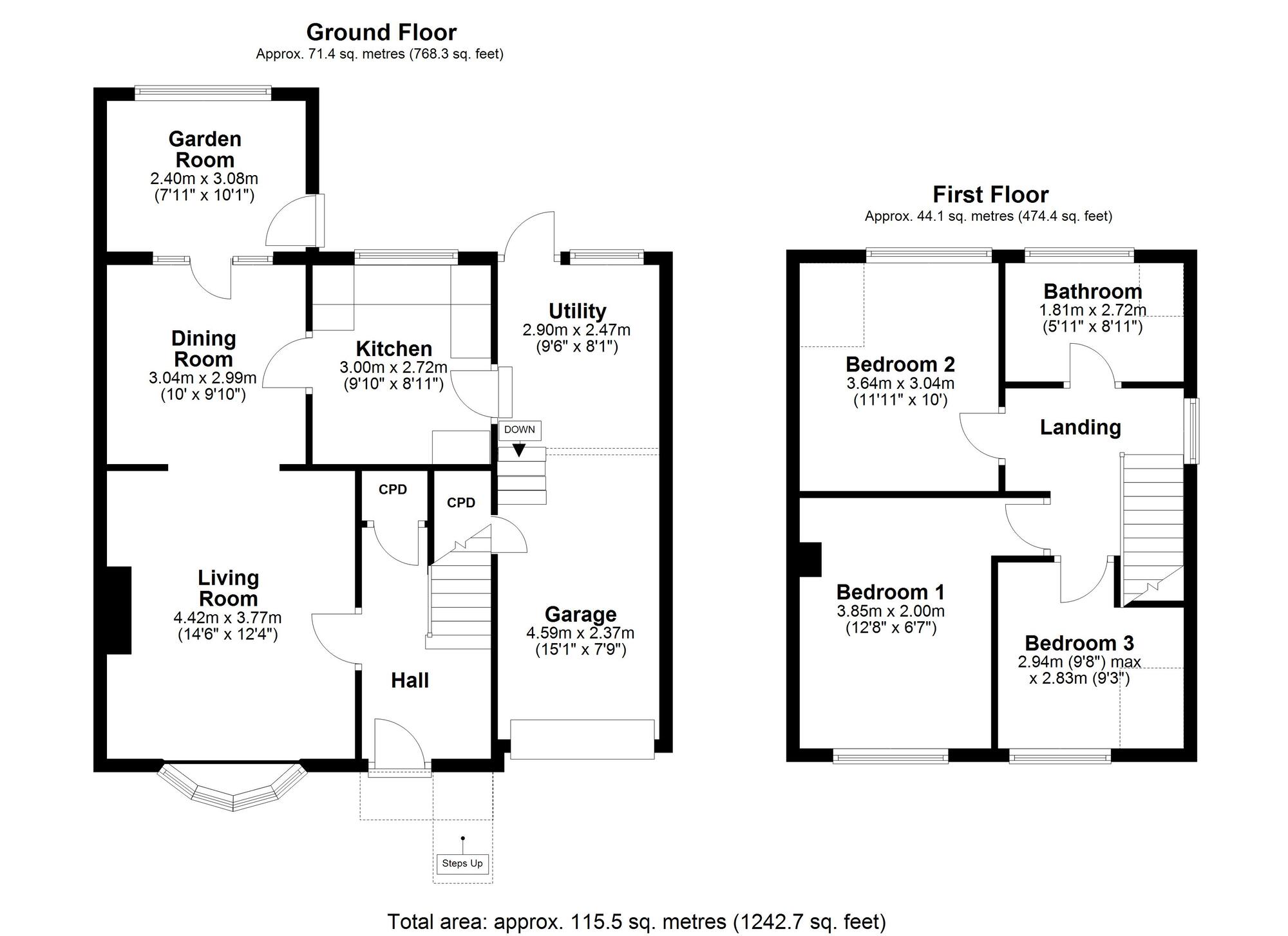 Floorplan of 3 bedroom Semi Detached House for sale, Holburn Gardens, Ryton, Tyne and Wear, NE40