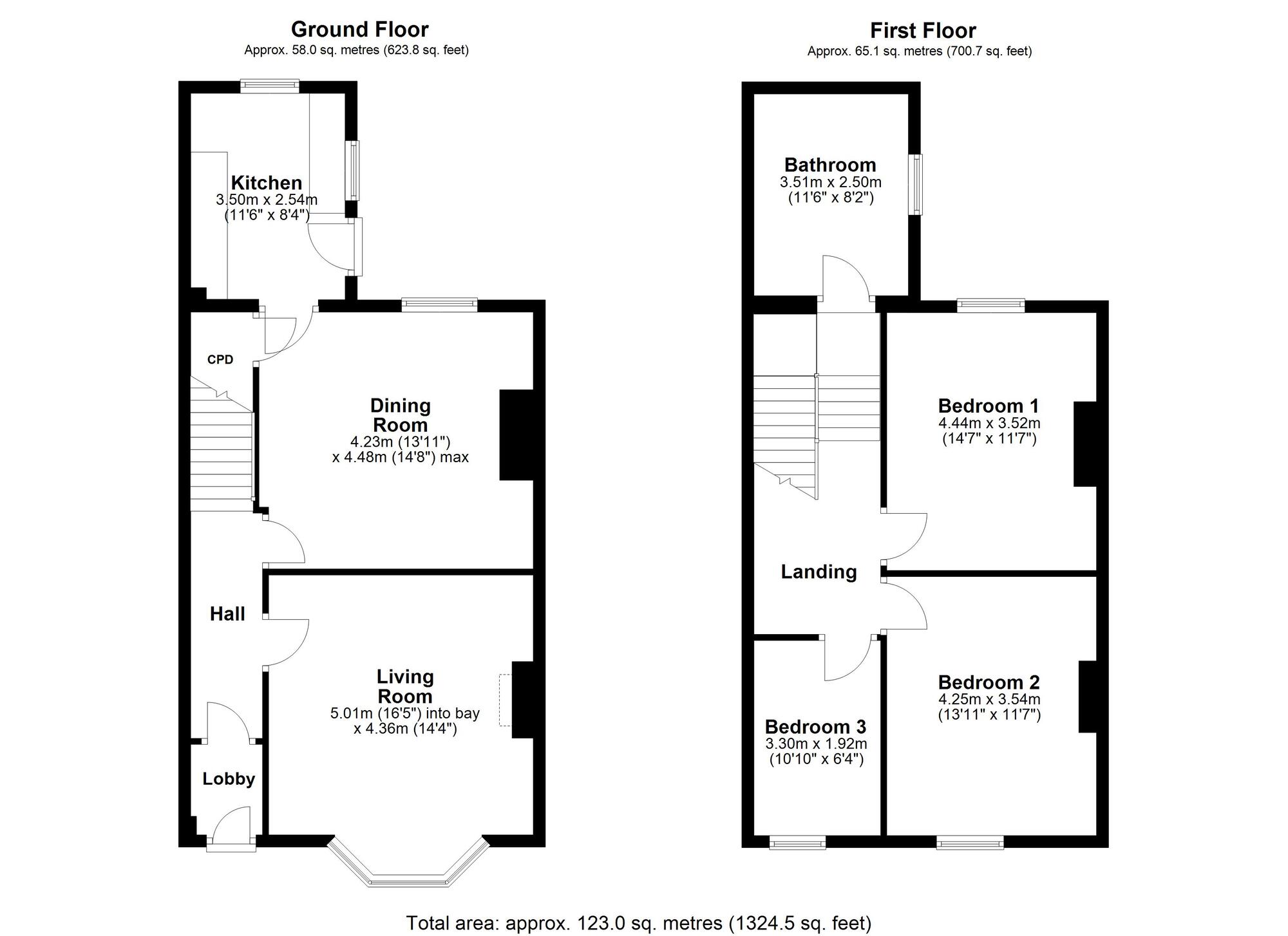 Floorplan of 3 bedroom End Terrace House for sale, Edgewell Avenue, Prudhoe, Northumberland, NE42