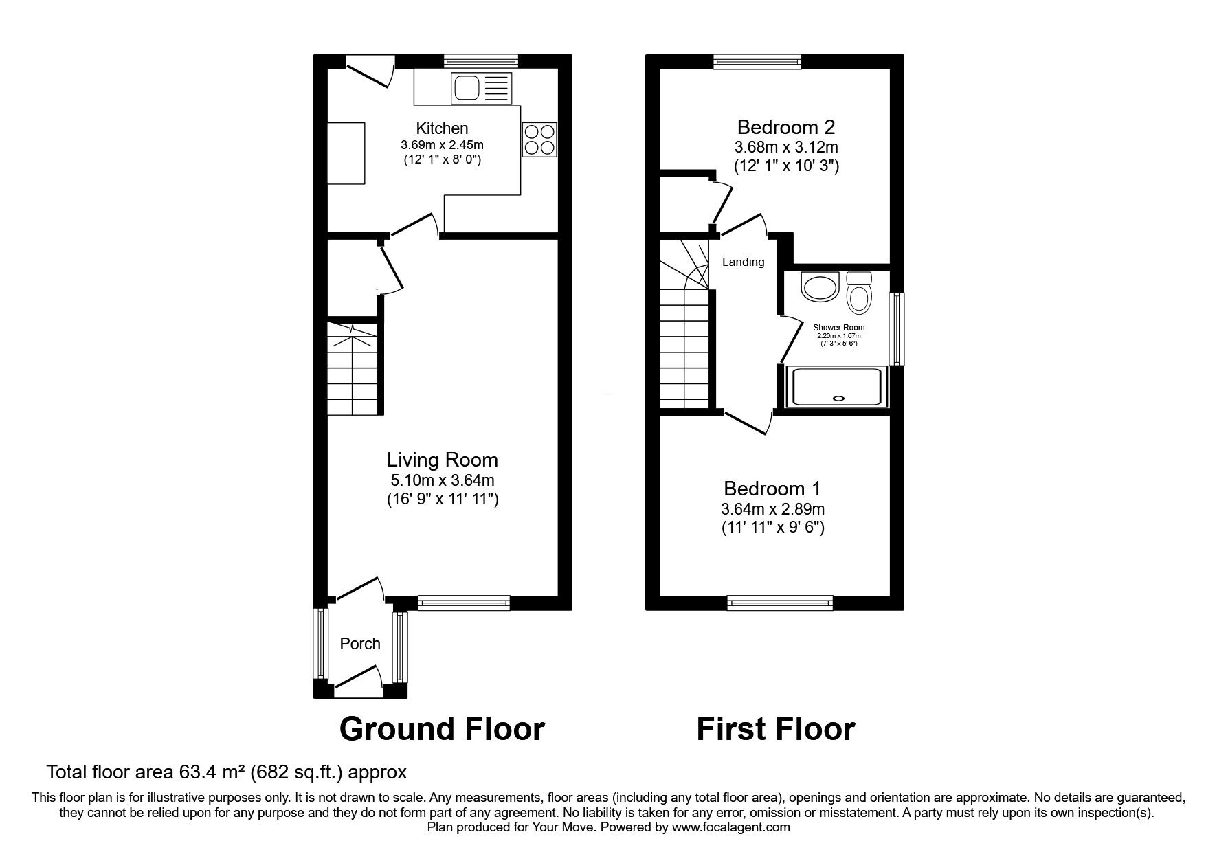 Floorplan of 2 bedroom End Terrace House for sale, Kepier Chare, Crawcrook  Ryton, Tyne and Wear, NE40