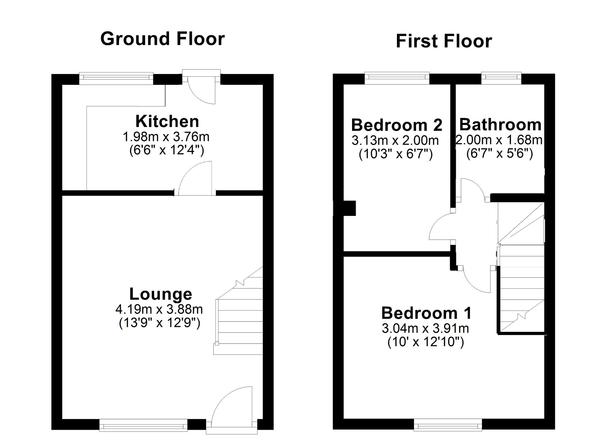 Floorplan of 2 bedroom End Terrace House for sale, Landscape Terrace, Greenside, Tyne and Wear, NE40