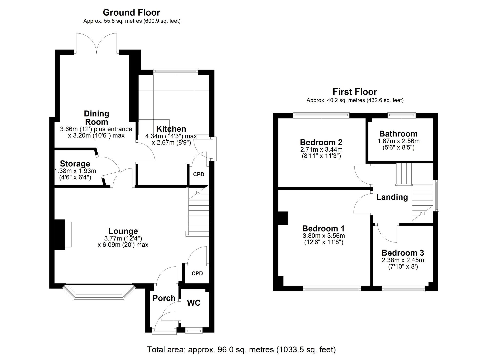 Floorplan of 3 bedroom Semi Detached House for sale, Westfield Avenue, Crawcrook  Ryton, Tyne and Wear, NE40