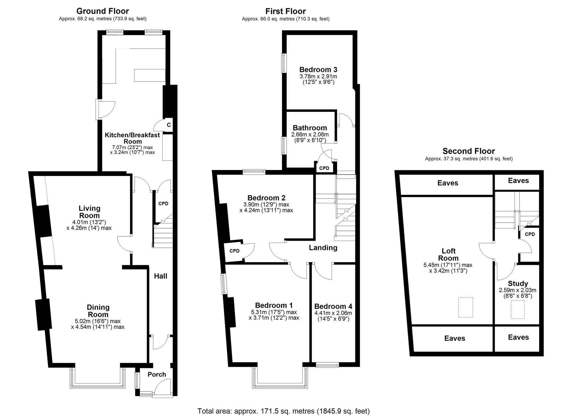 Floorplan of 5 bedroom End Terrace House for sale, River View, Ryton, Tyne and Wear, NE40