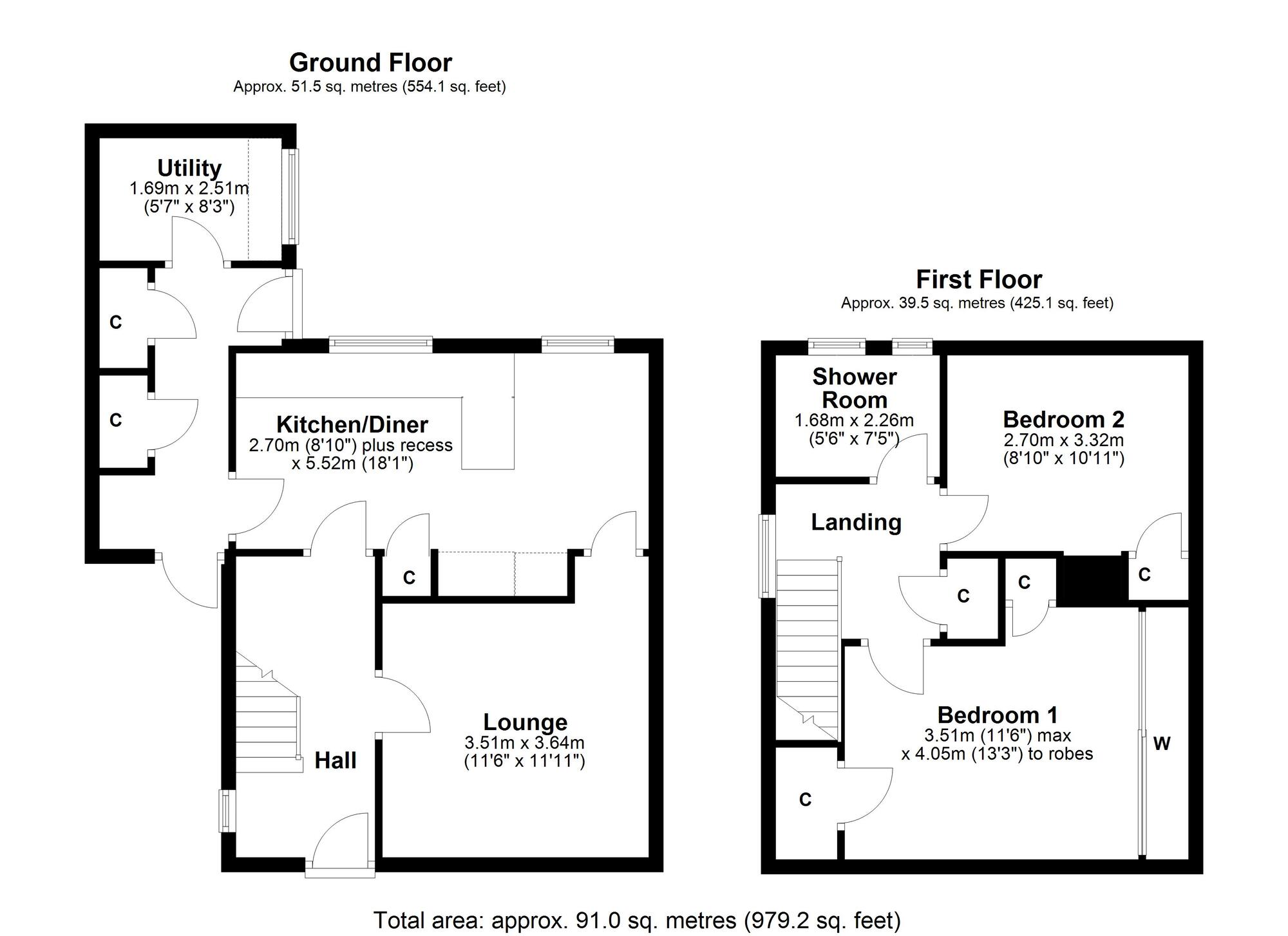 Floorplan of 2 bedroom Semi Detached House for sale, Rockwood Hill Estate, Greenside, Tyne and Wear, NE40