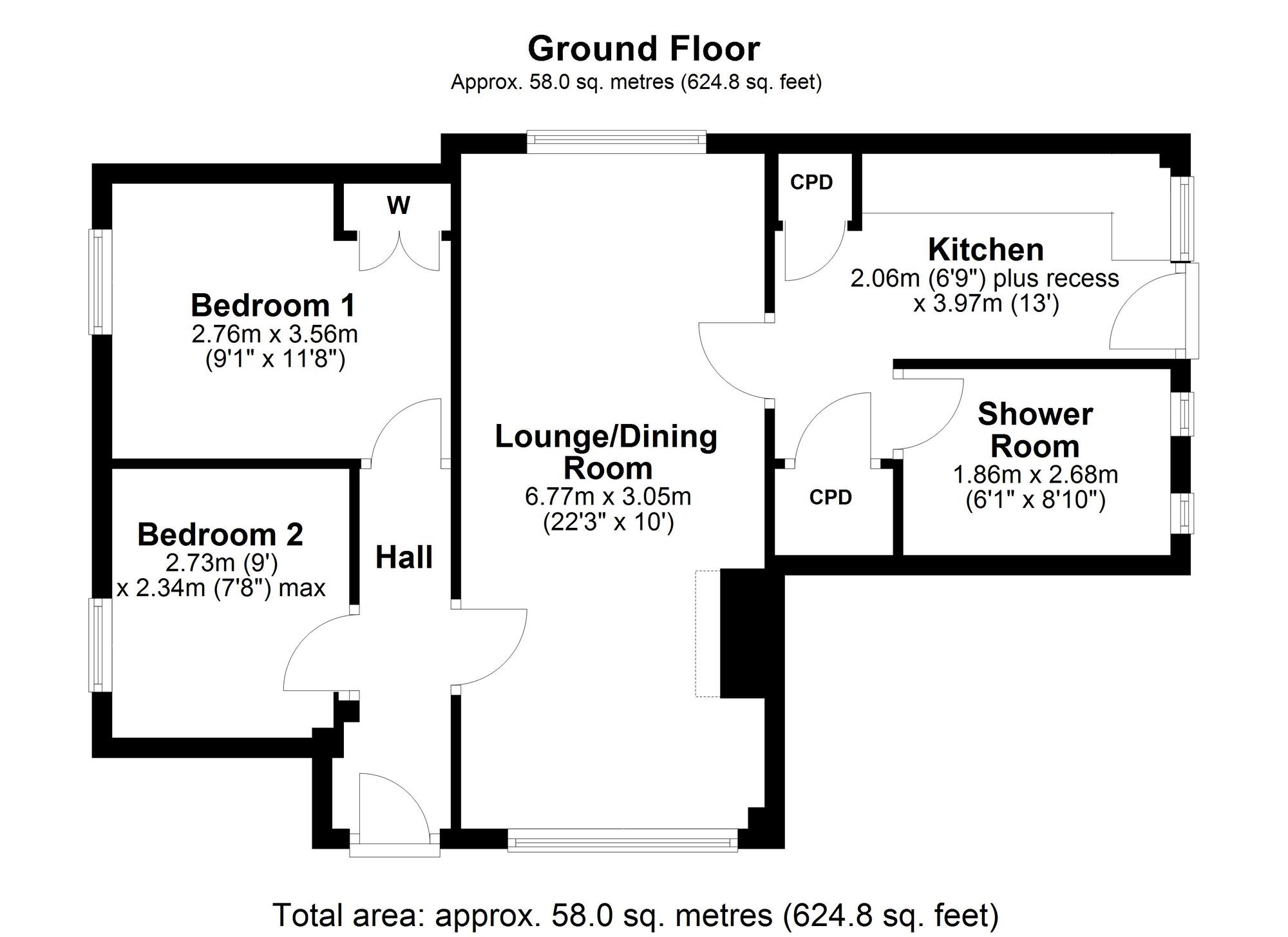 Floorplan of 2 bedroom  Flat for sale, Heddon View, Ryton, Tyne and Wear, NE40