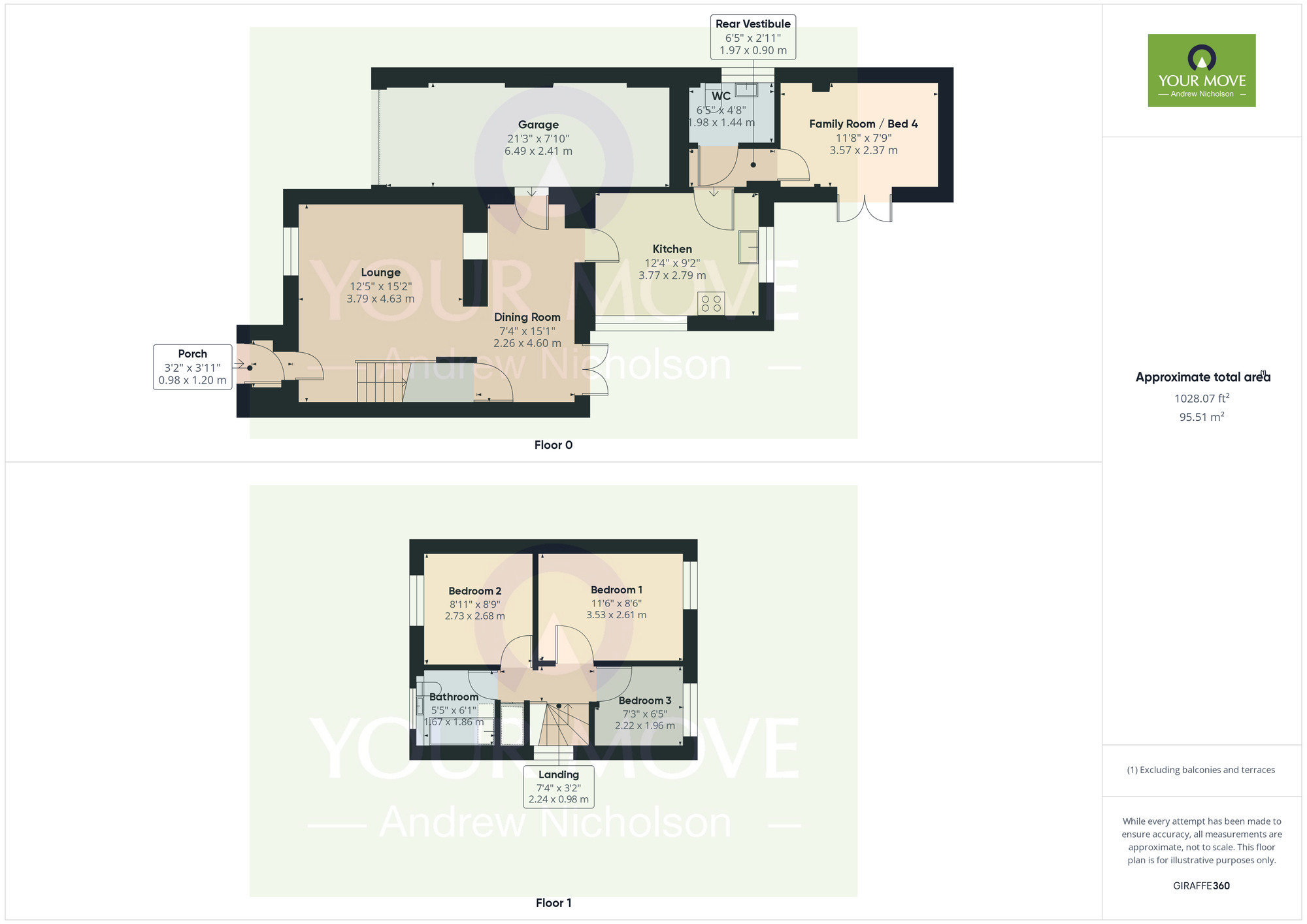 Floorplan of 3 bedroom Detached House for sale, Kestrel Drive, Crewe, Cheshire, CW1