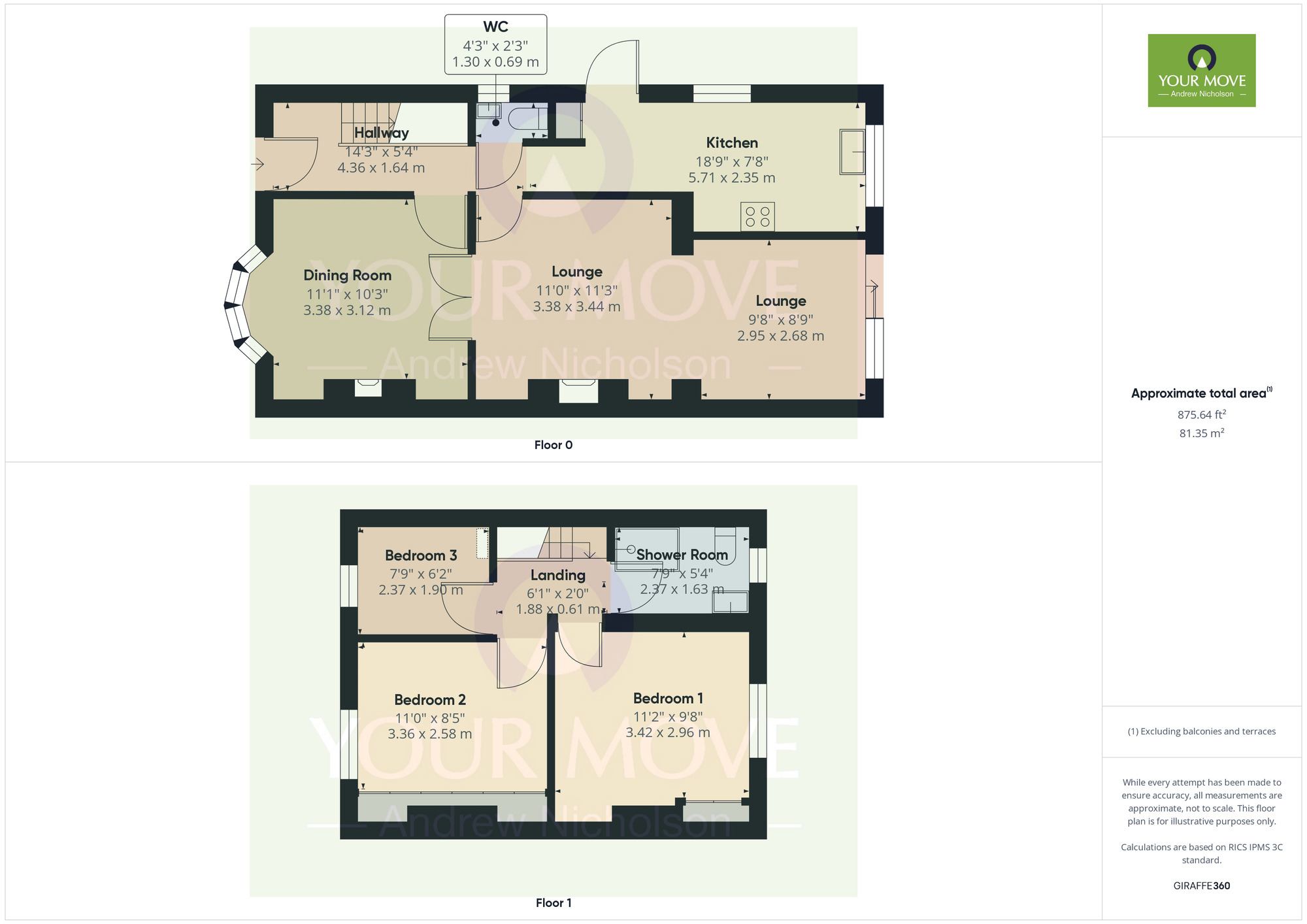 Floorplan of 3 bedroom Semi Detached House for sale, Middlewich Road, Wistaston, Cheshire, CW5