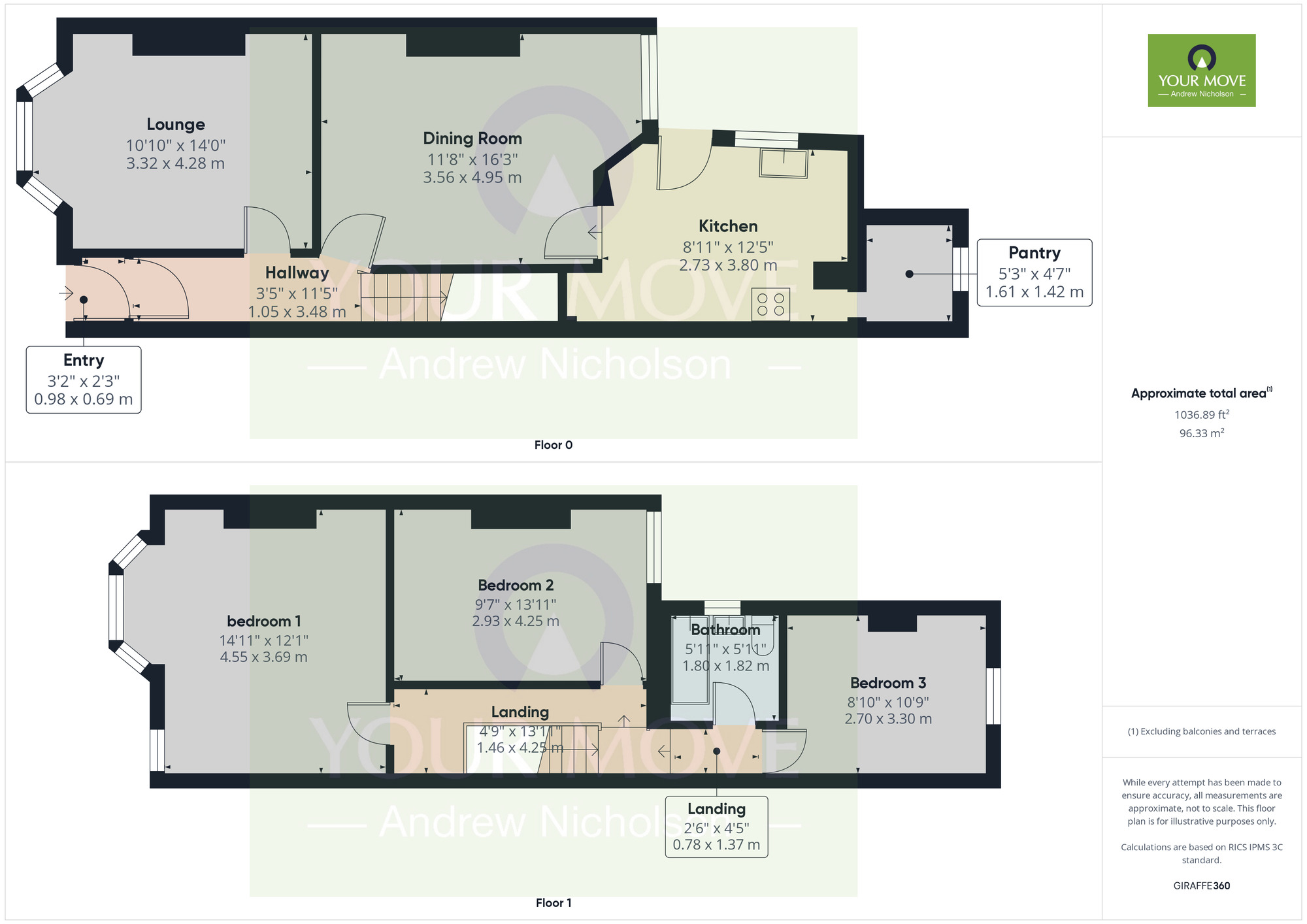 Floorplan of 3 bedroom Mid Terrace House for sale, Hungerford Road, Crewe, Cheshire, CW1