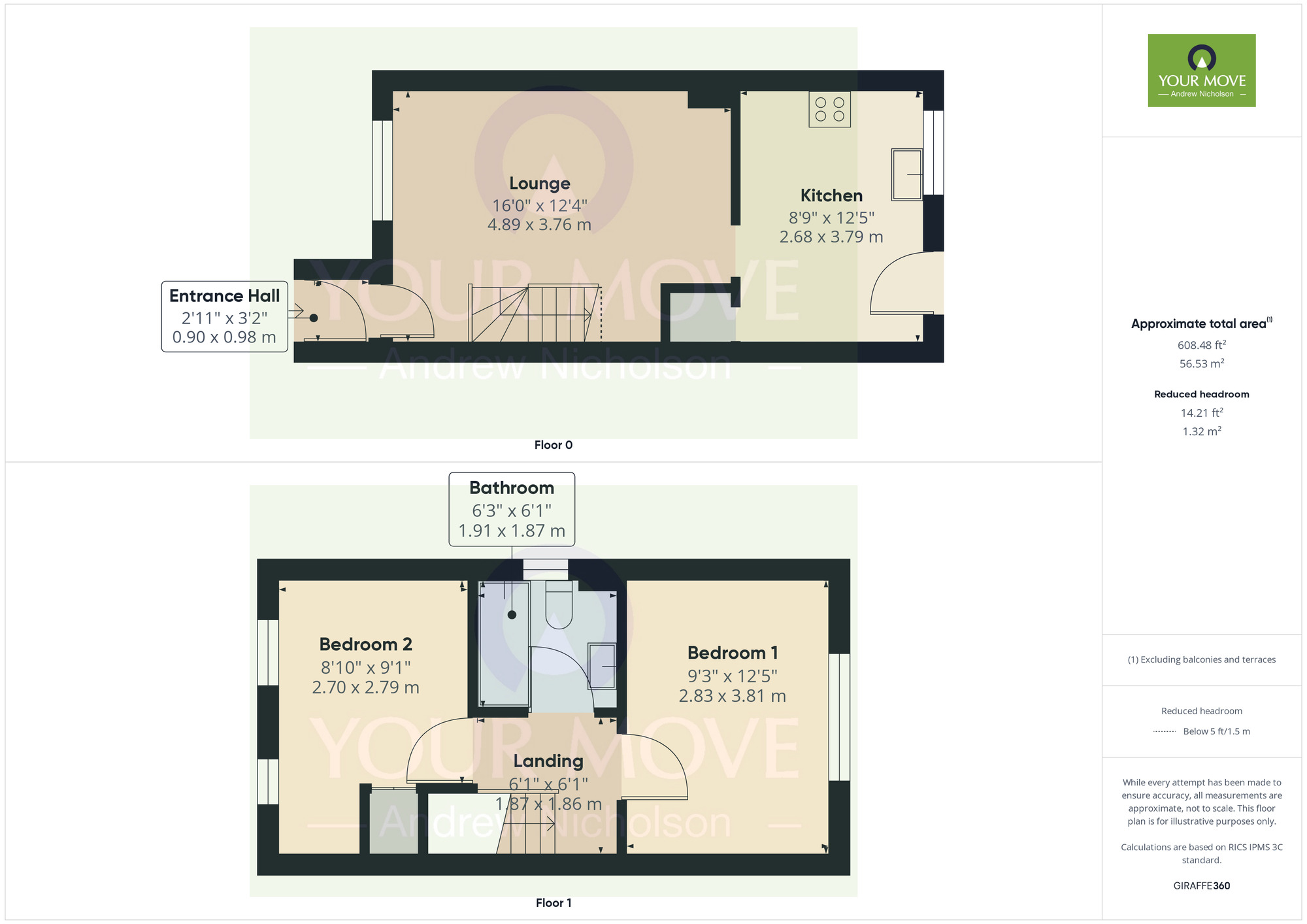 Floorplan of 2 bedroom End Terrace House for sale, Hughes Drive, Crewe, Cheshire, CW2