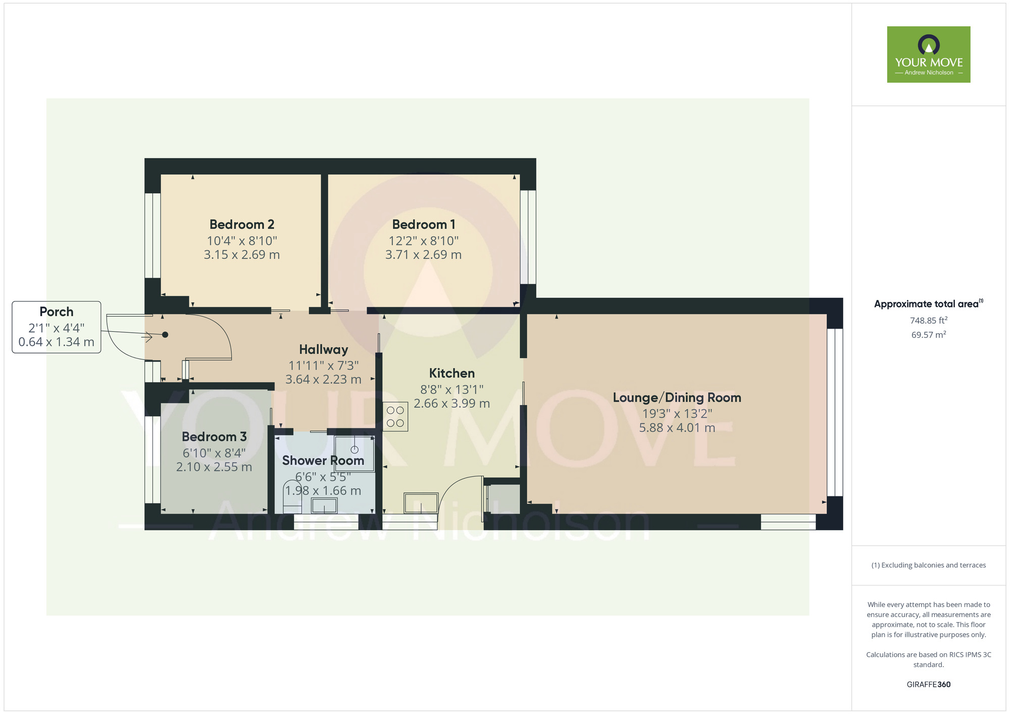 Floorplan of 3 bedroom Semi Detached Bungalow for sale, Underwood Lane, Crewe, Cheshire, CW1