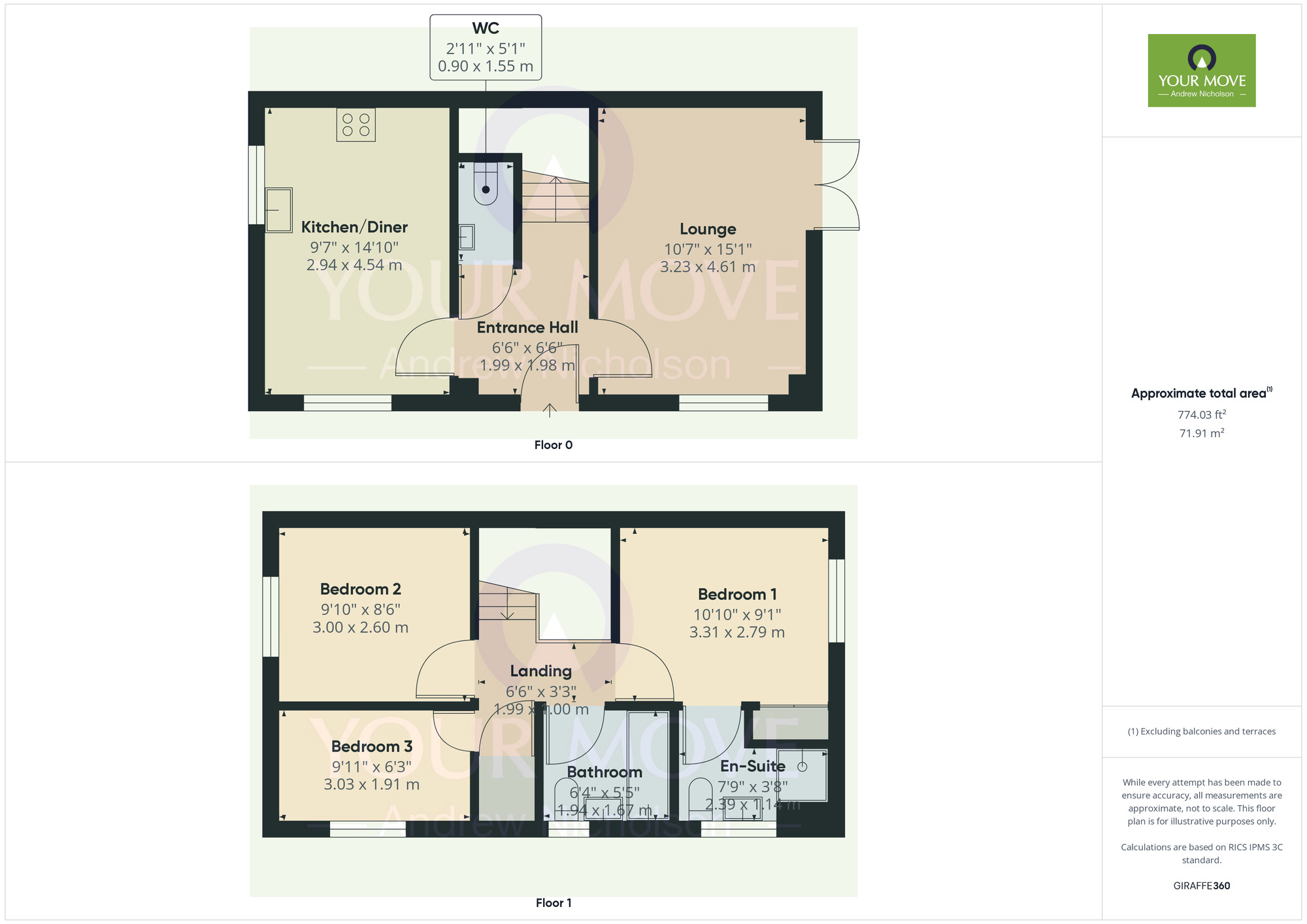 Floorplan of 3 bedroom Semi Detached House for sale, Norcop Road, Crewe, Cheshire, CW1