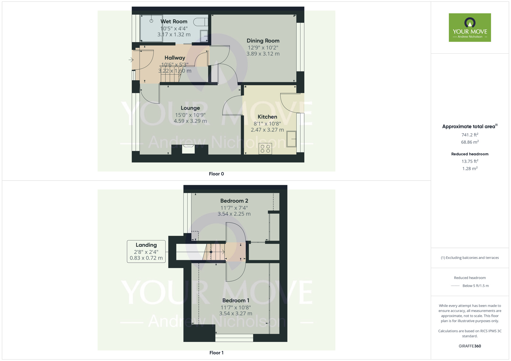 Floorplan of 2 bedroom Semi Detached House for sale, Hawthorne Drive, Sandbach, Cheshire, CW11