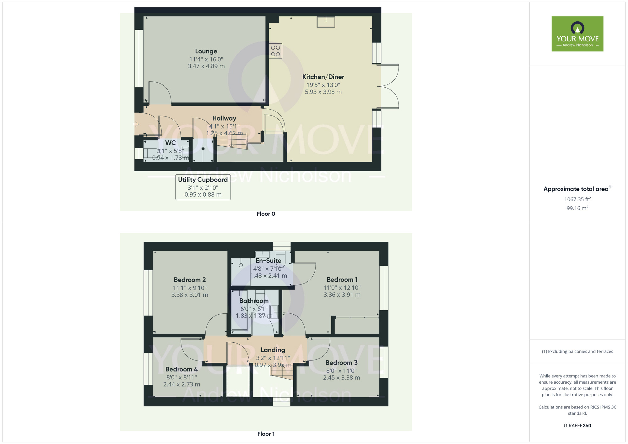 Floorplan of 4 bedroom Detached House for sale, Hood Grove, Crewe, Cheshire, CW1