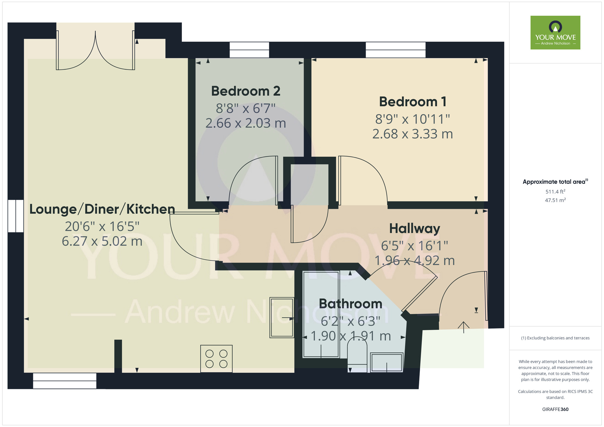 Floorplan of 2 bedroom  Flat to rent, Harrison Drive, Crewe, Cheshire, CW1