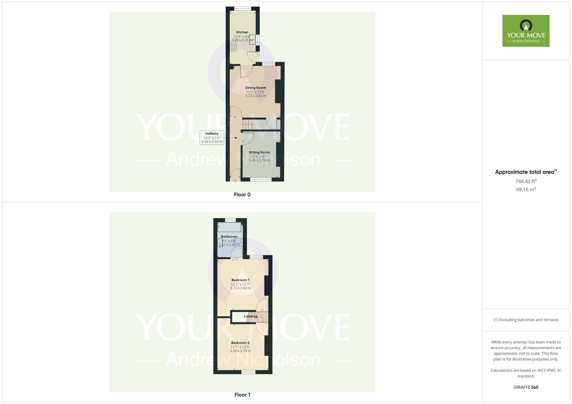 Floorplan of 2 bedroom Mid Terrace House for sale, Bright Street, Crewe, Cheshire, CW1