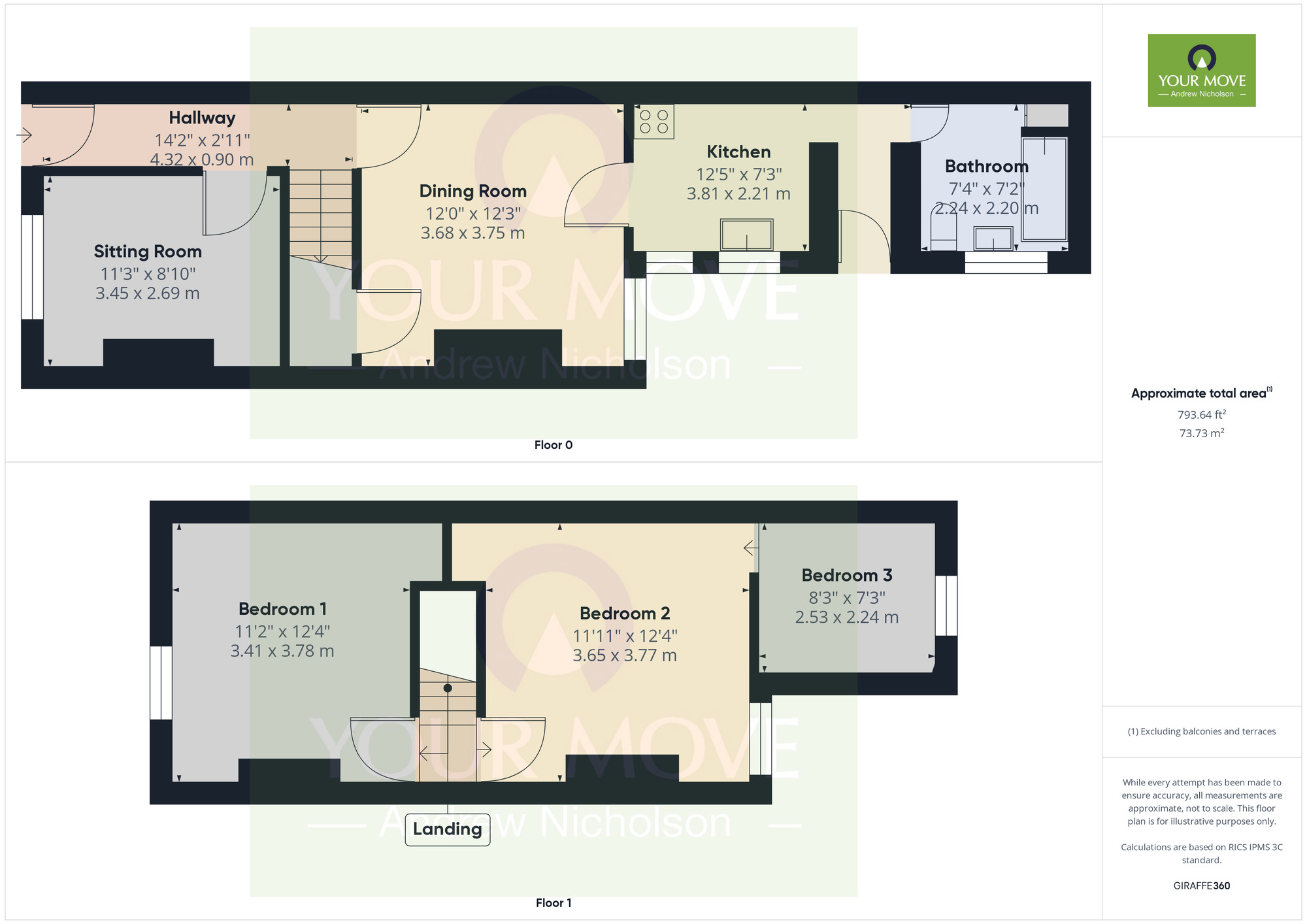 Floorplan of 3 bedroom End Terrace House for sale, Chambers Street, Crewe, Cheshire, CW2