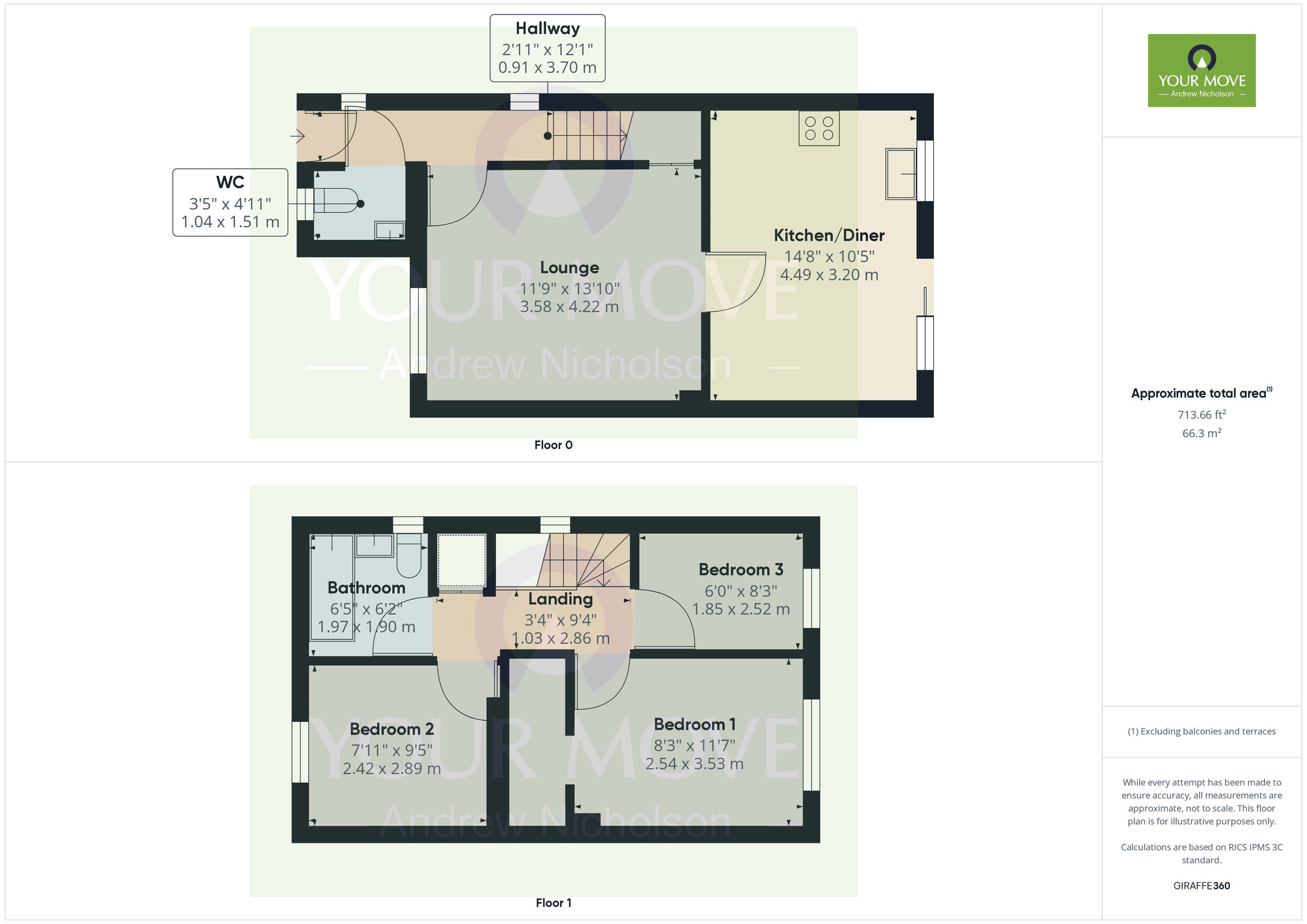 Floorplan of 3 bedroom Mid Terrace House for sale, Rockwood Avenue, Crewe, Cheshire, CW2