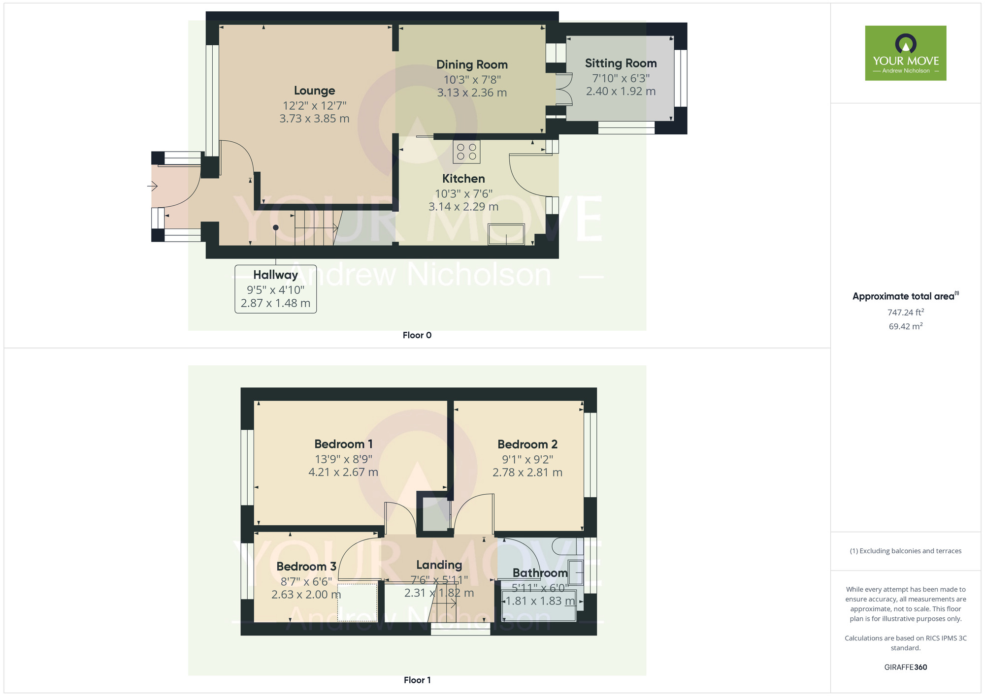 Floorplan of 3 bedroom Semi Detached House for sale, Lear Drive, Wistaston, Cheshire, CW2