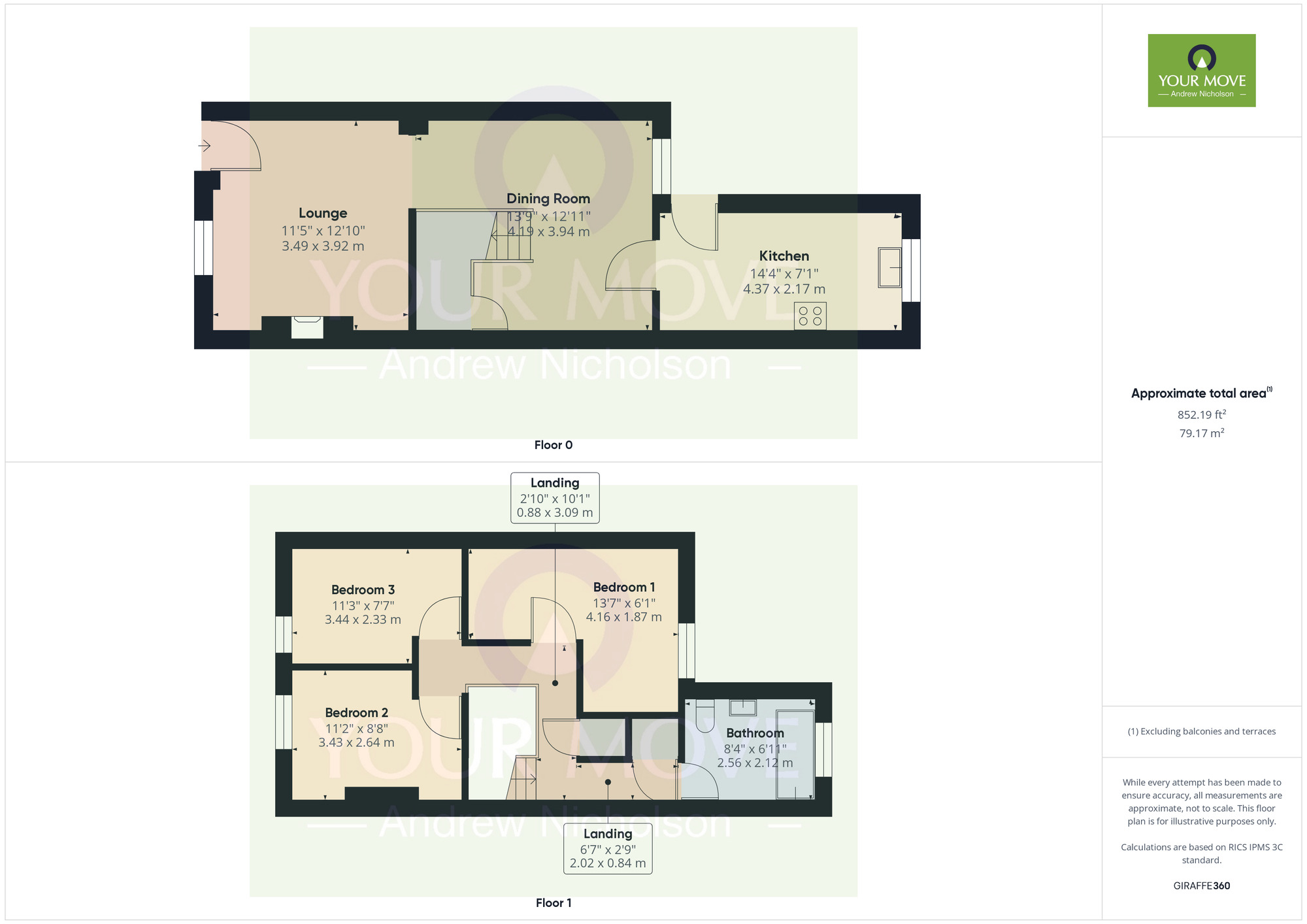 Floorplan of 3 bedroom End Terrace House for sale, Crewe Road, Shavington, Cheshire, CW2