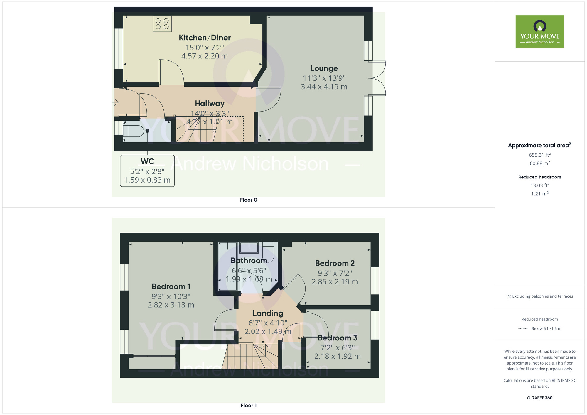 Floorplan of 3 bedroom Mid Terrace House for sale, Rowans Close, Crewe, Cheshire, CW1