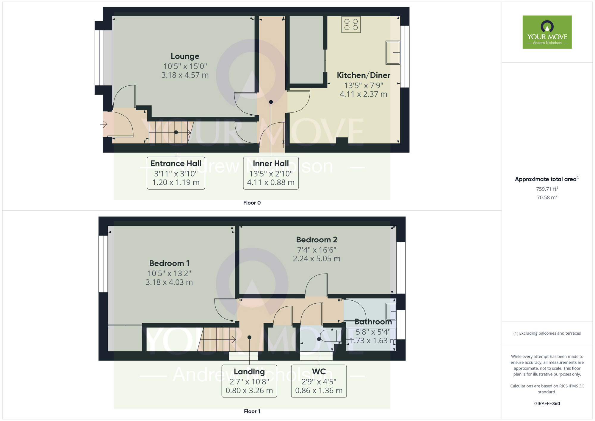 Floorplan of 2 bedroom Semi Detached House for sale, Brook Close, Crewe, Cheshire, CW1