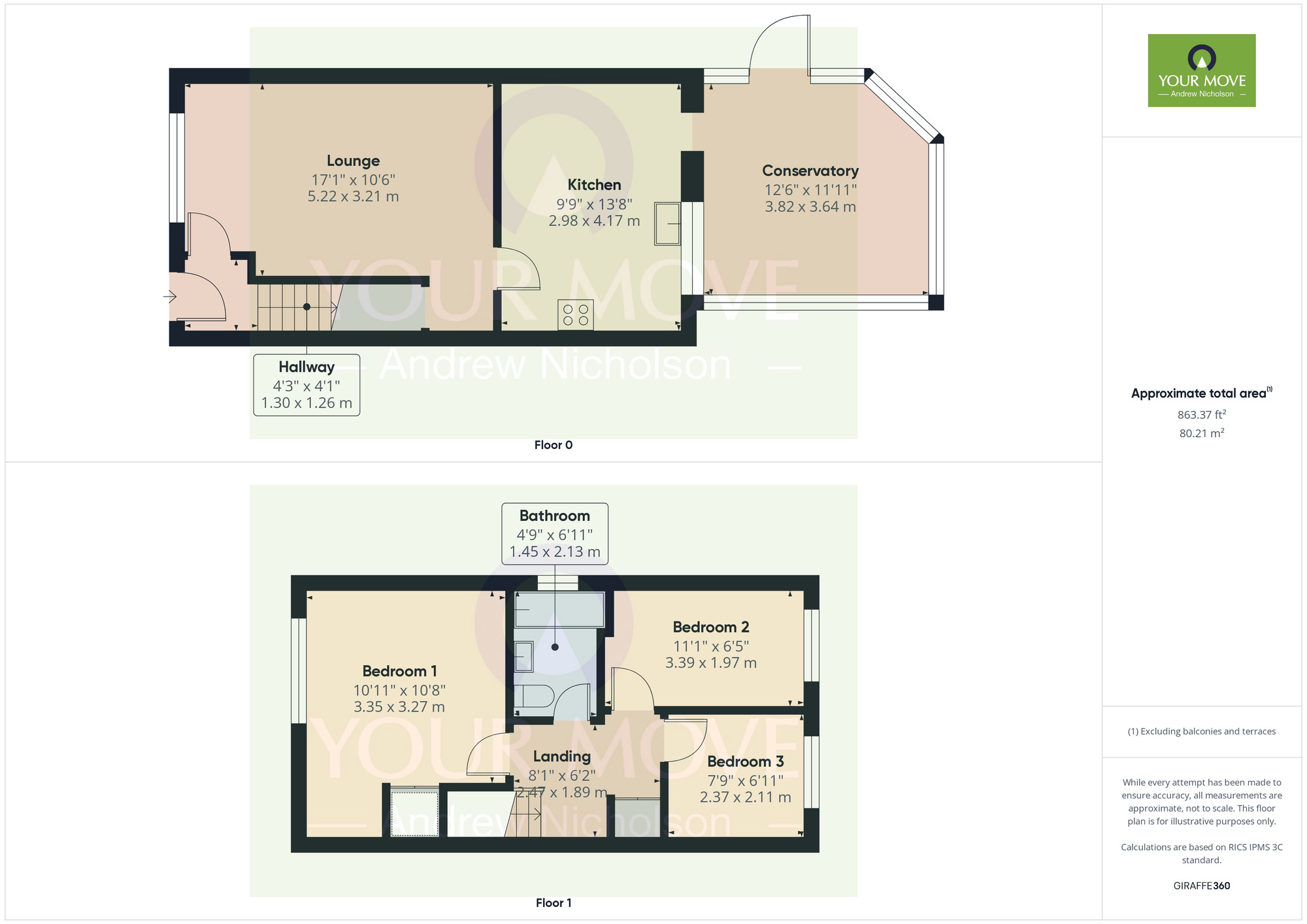 Floorplan of 3 bedroom Semi Detached House for sale, Sandhurst Avenue, Wistaston, Cheshire, CW2