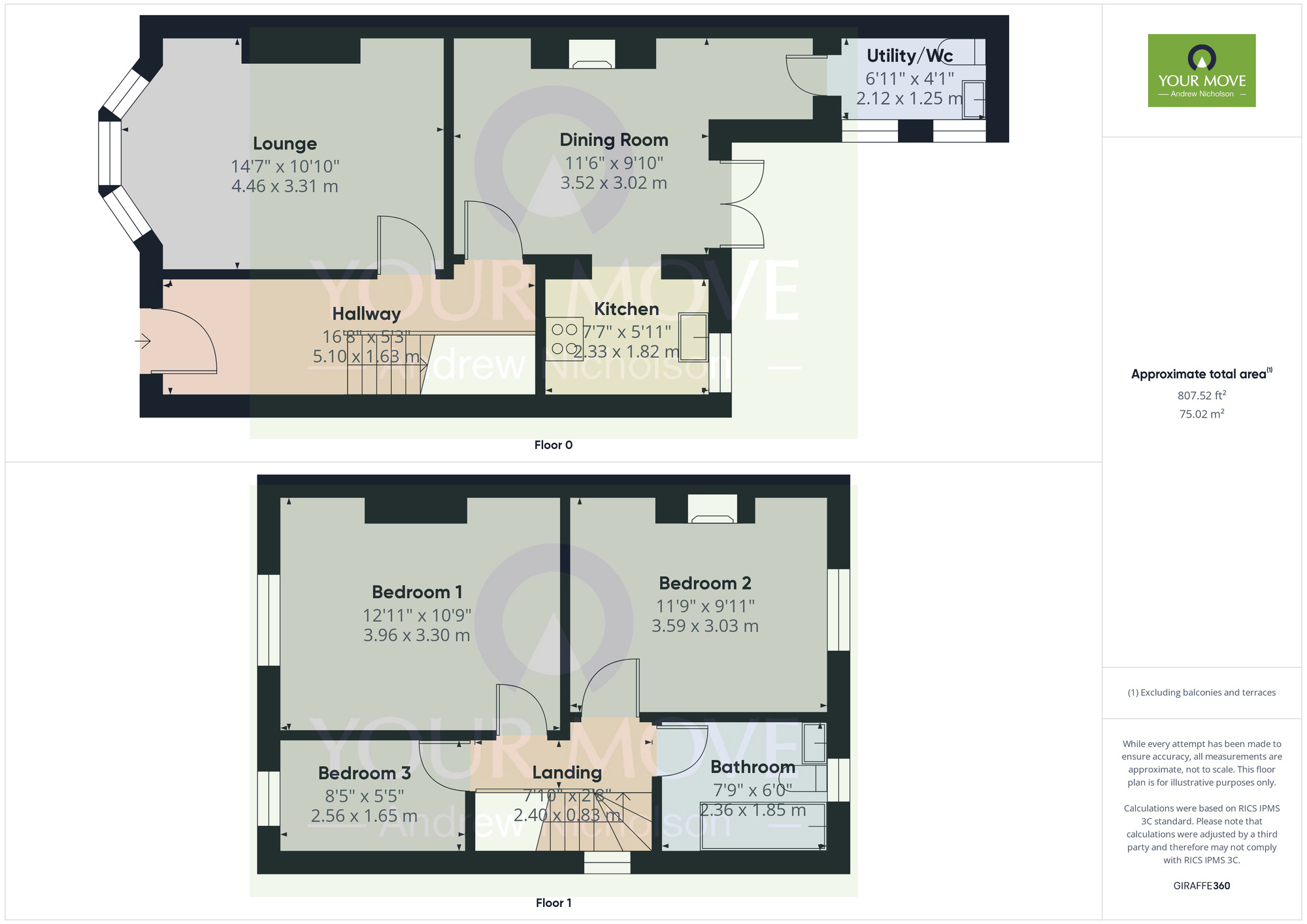 Floorplan of 3 bedroom Semi Detached House for sale, Sherwin Street, Crewe, Cheshire, CW2