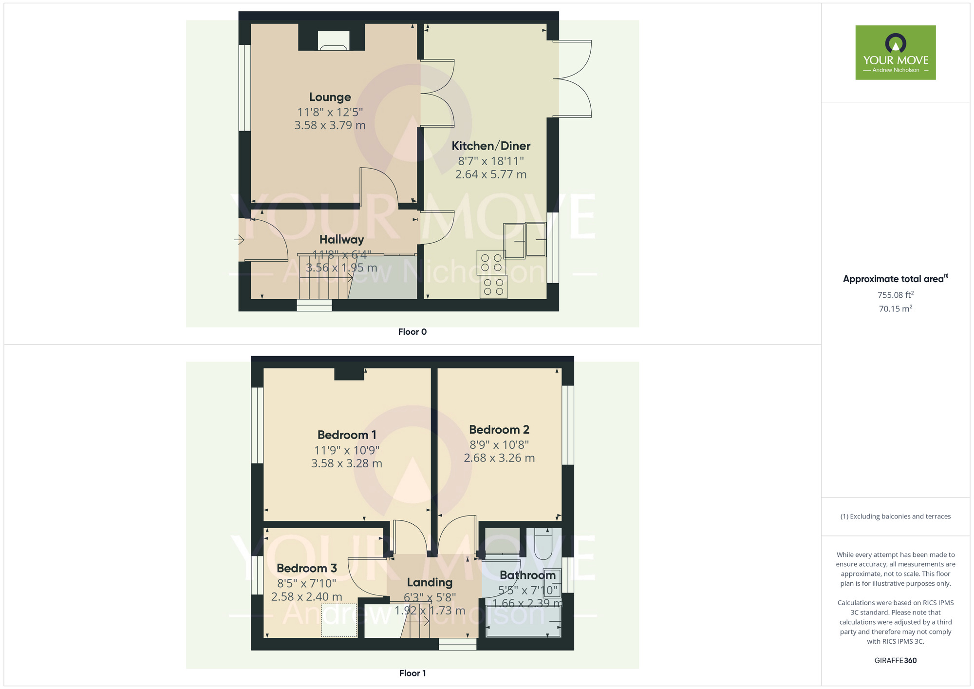 Floorplan of 3 bedroom Semi Detached House for sale, Moreton Road, Crewe, Cheshire, CW2