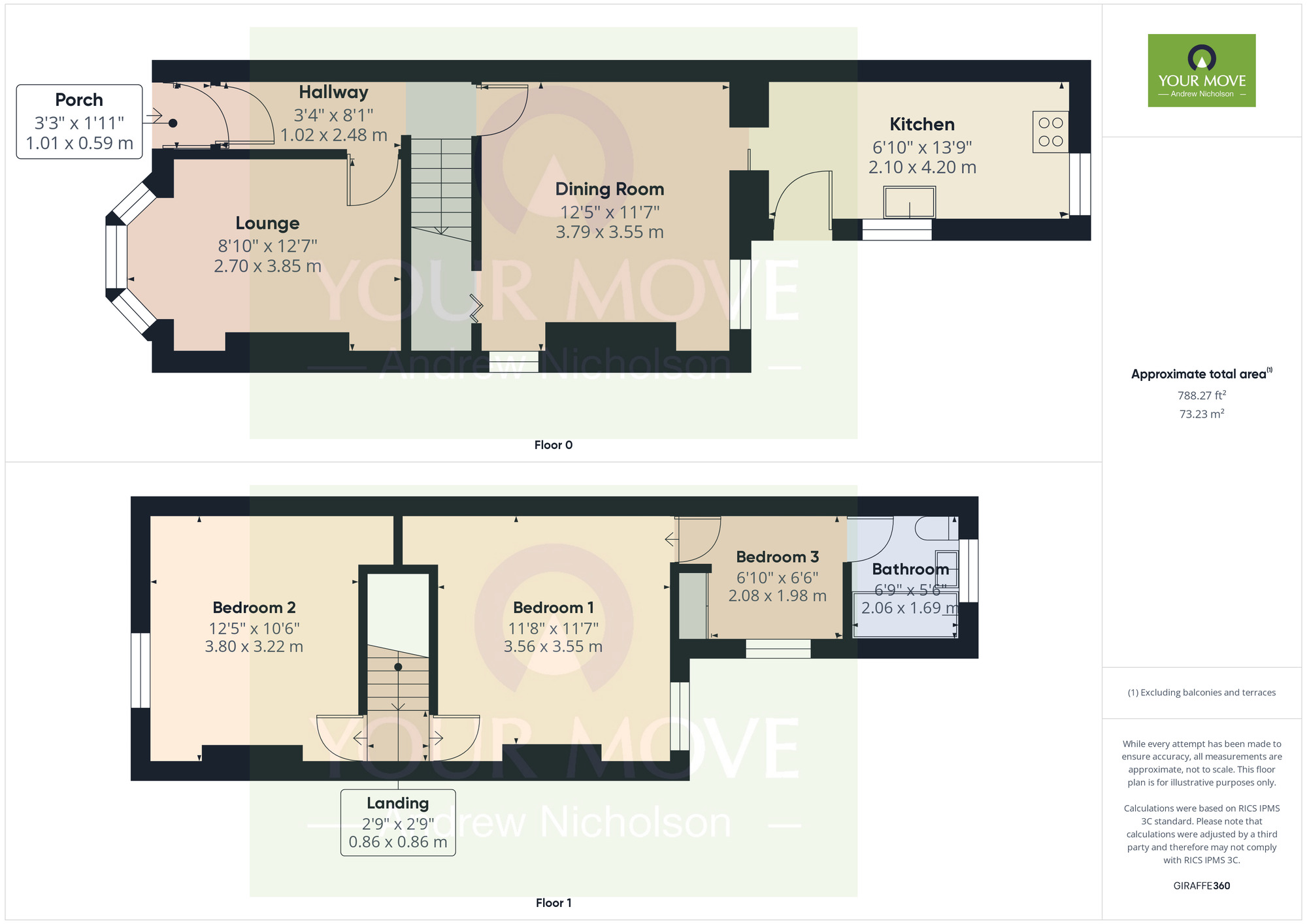 Floorplan of 3 bedroom Semi Detached House for sale, Holland Street, Crewe, Cheshire, CW1