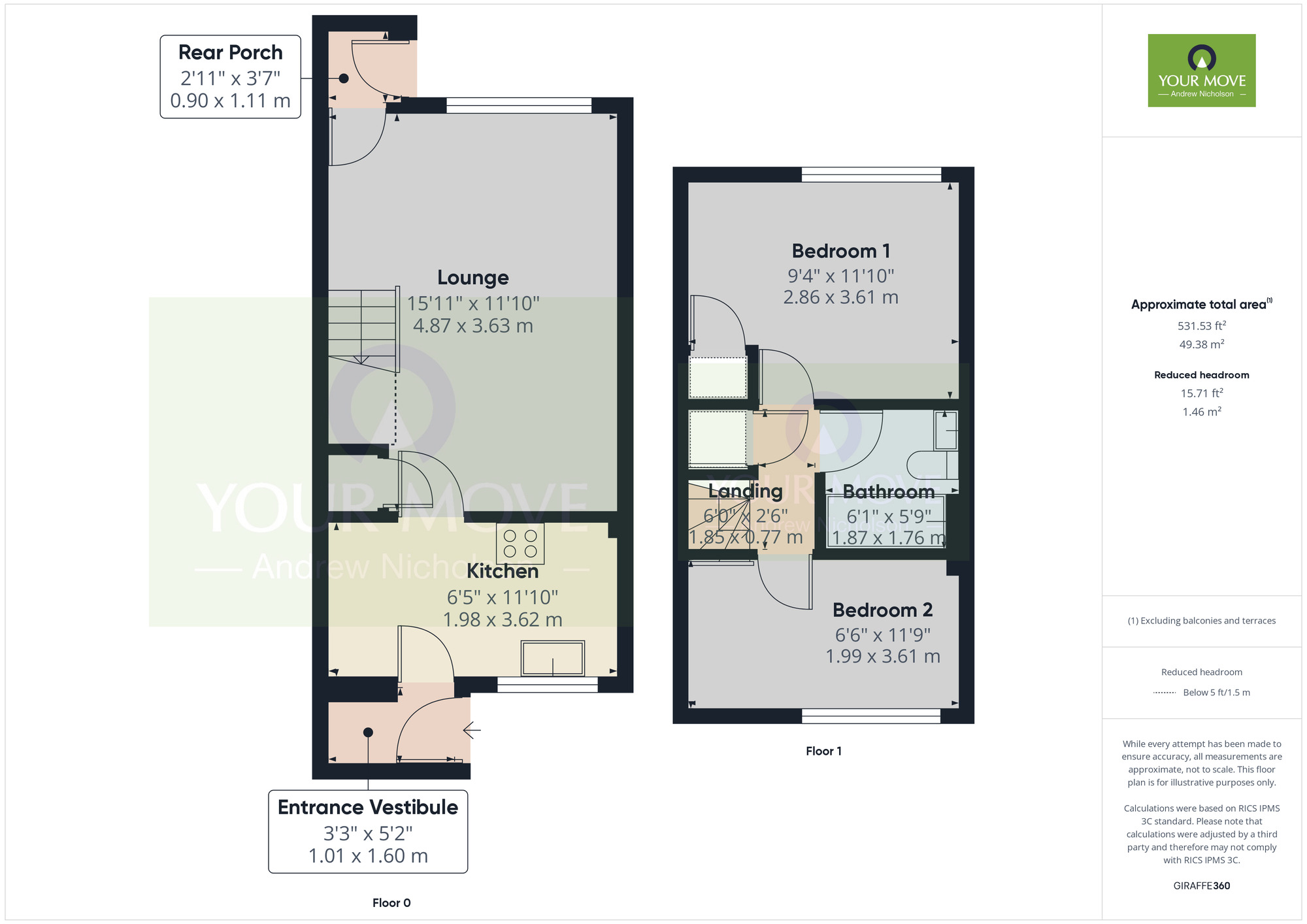 Floorplan of 2 bedroom Mid Terrace House for sale, Bidvale Way, Crewe, Cheshire, CW1