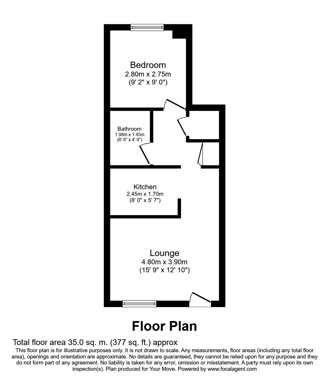 Floorplan of 1 bedroom  Flat to rent, Heathlee Road, Dartford, DA1