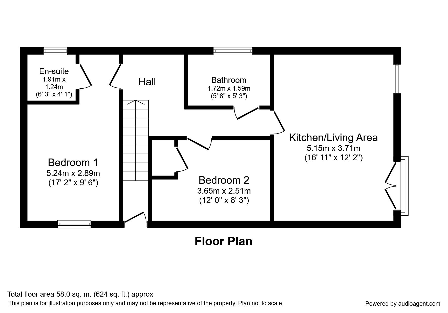 Floorplan of 2 bedroom  Flat to rent, Peary Mead, Dartford, DA1