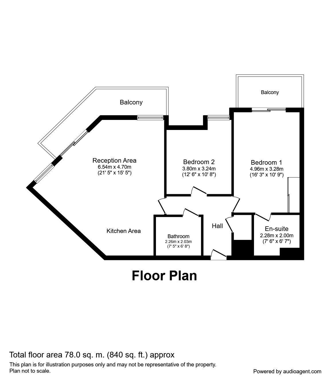 Floorplan of 2 bedroom  Flat to rent, Mill Pond Road, Dartford, DA1