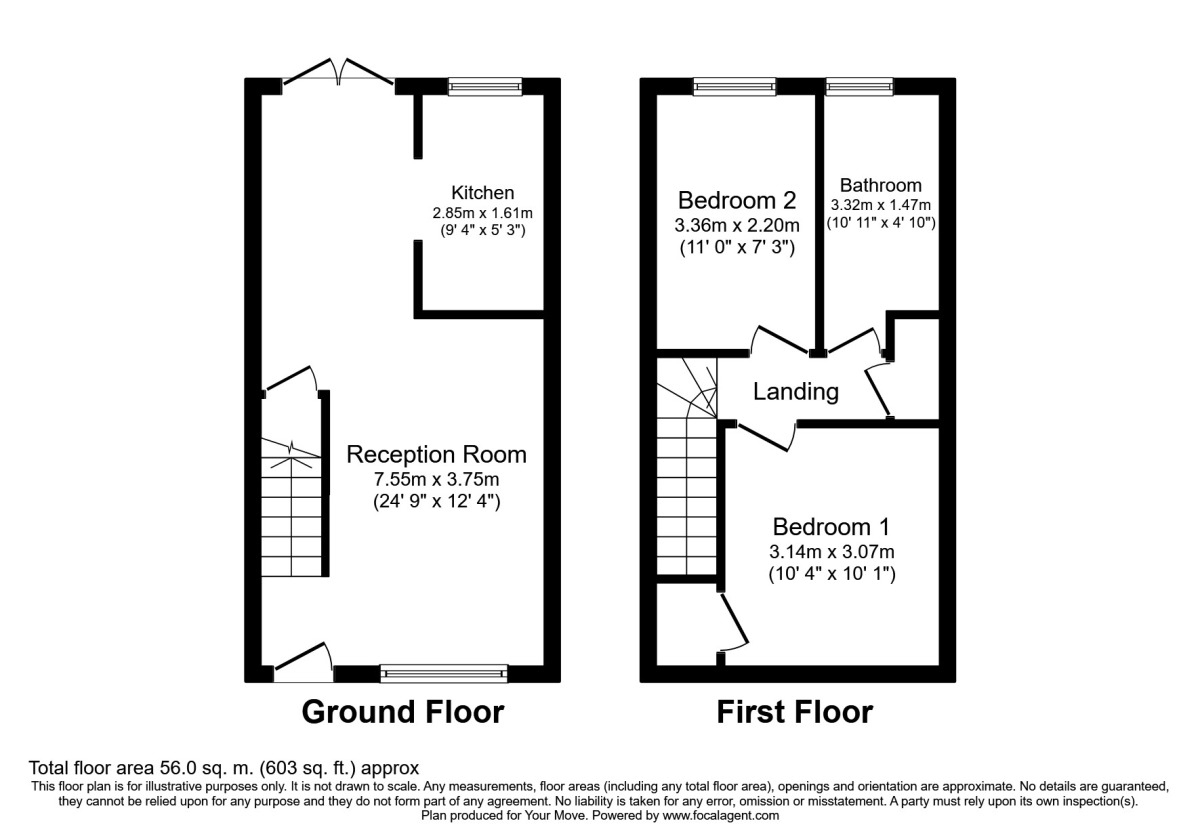 Floorplan of 2 bedroom Mid Terrace House to rent, Knights Manor Way, Dartford, DA1