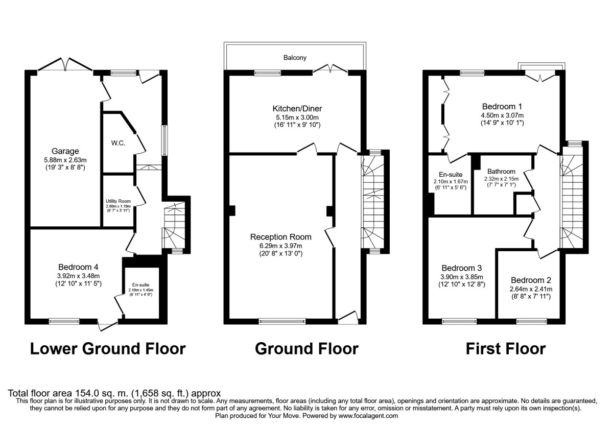 Floorplan of 4 bedroom Detached House to rent, Meriel Walk, Greenhithe, Kent, DA9