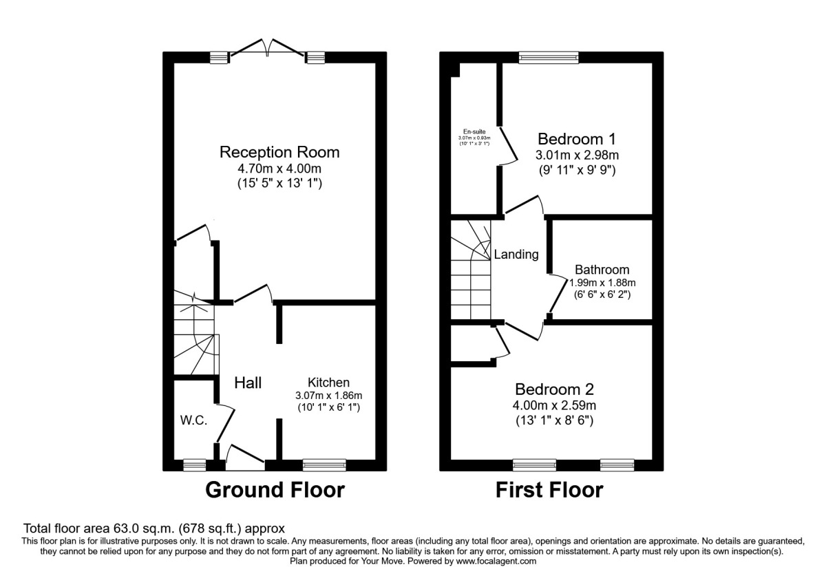 Floorplan of 2 bedroom Mid Terrace House to rent, Montagu Gardens, Dartford, DA1