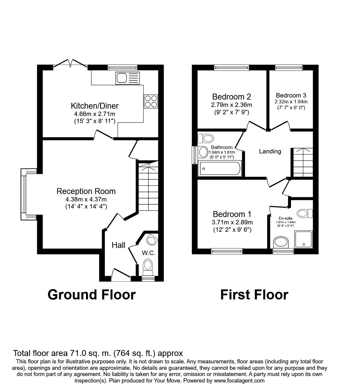 Floorplan of 3 bedroom End Terrace House to rent, Halcrow Avenue, Dartford, DA1