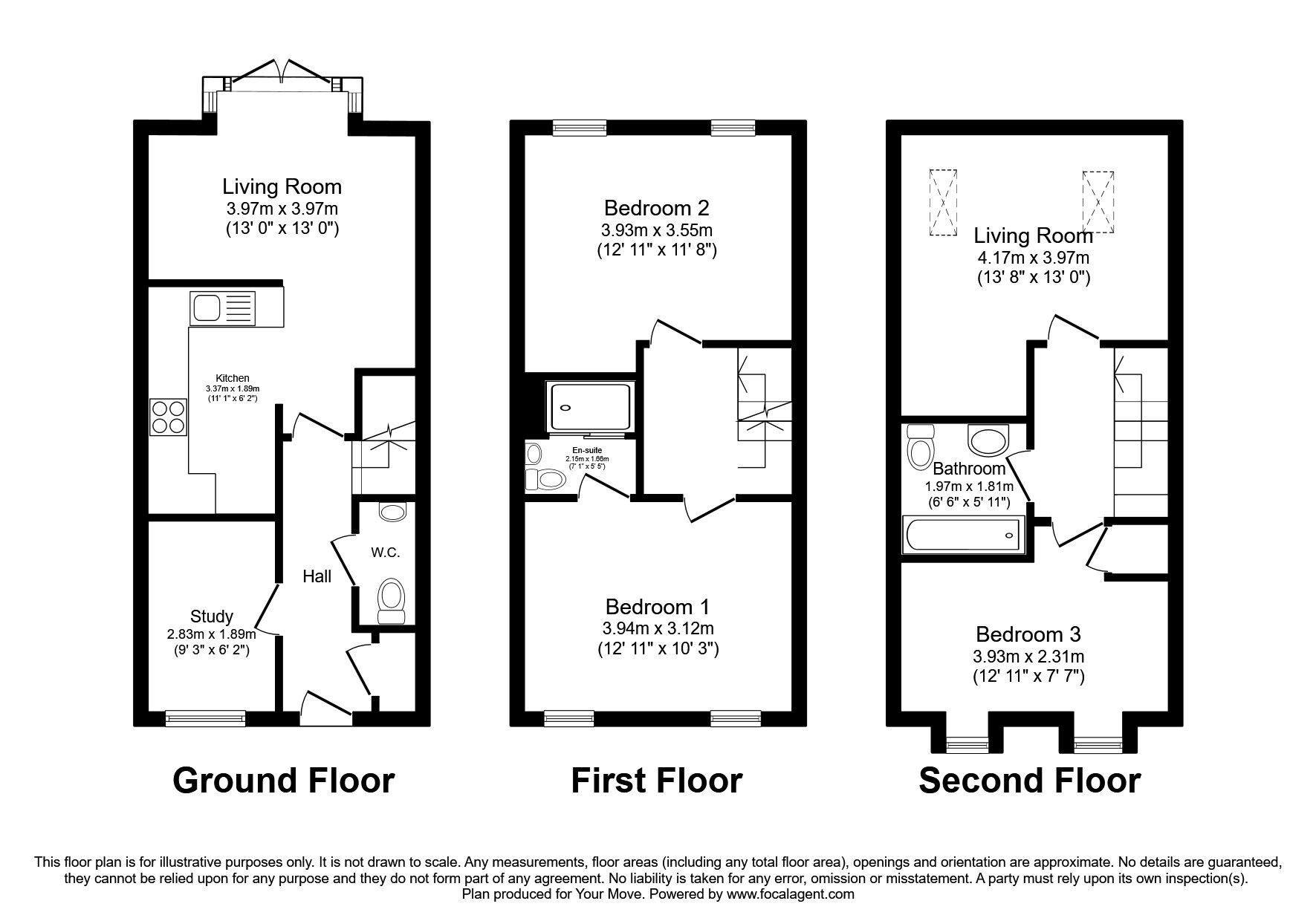 Floorplan of 5 bedroom Mid Terrace House to rent, Dartford, Kent, DA1