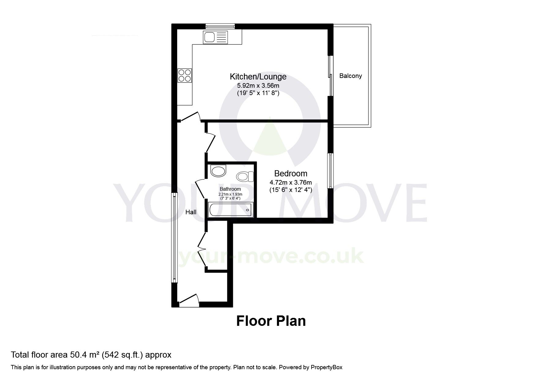 Floorplan of 1 bedroom  Flat for sale, Bennett Place, Dartford, Kent, DA1