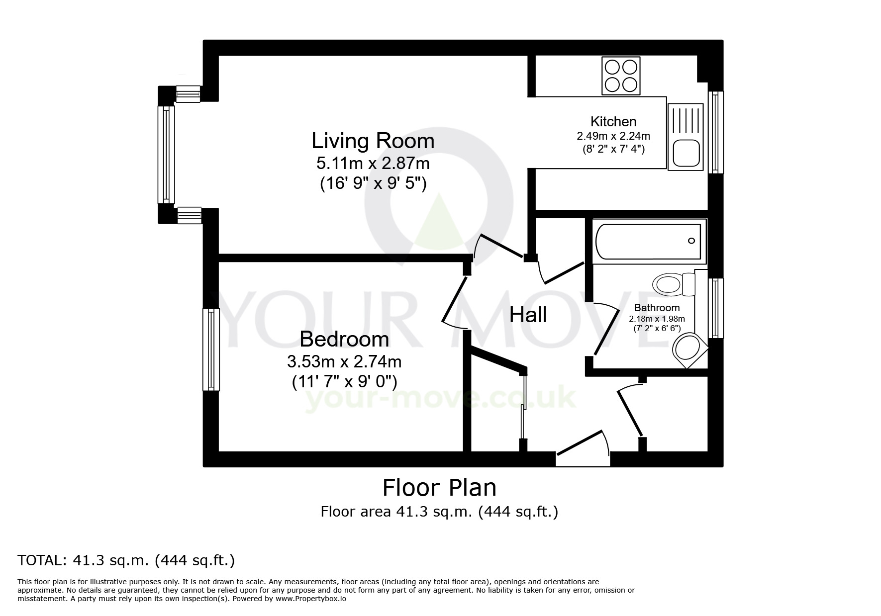 Floorplan of 1 bedroom  Flat for sale, Beeston Court, Hardwick Crescent, Kent, DA2