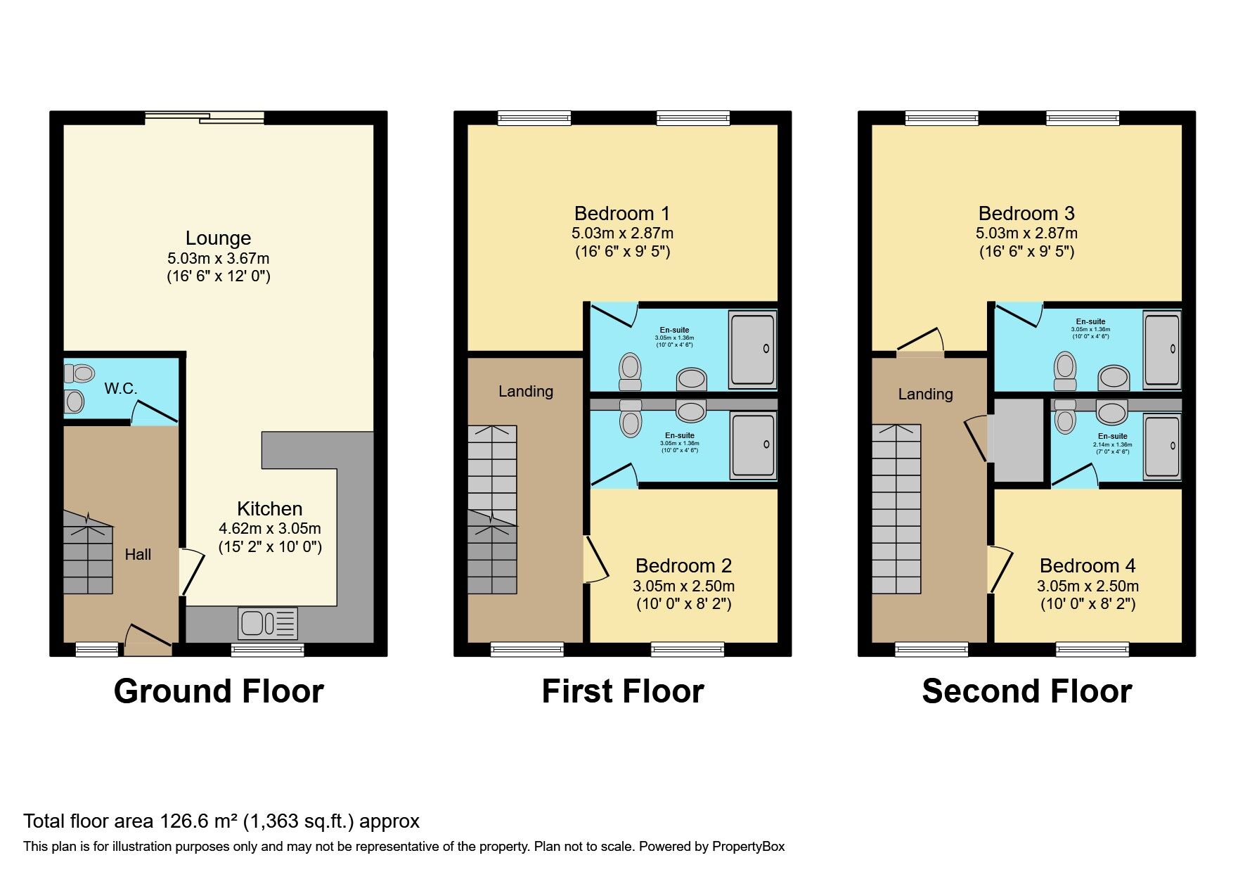 Floorplan of 4 bedroom End Terrace House for sale, Spring Grove, Windmill Hill, Kent, DA12