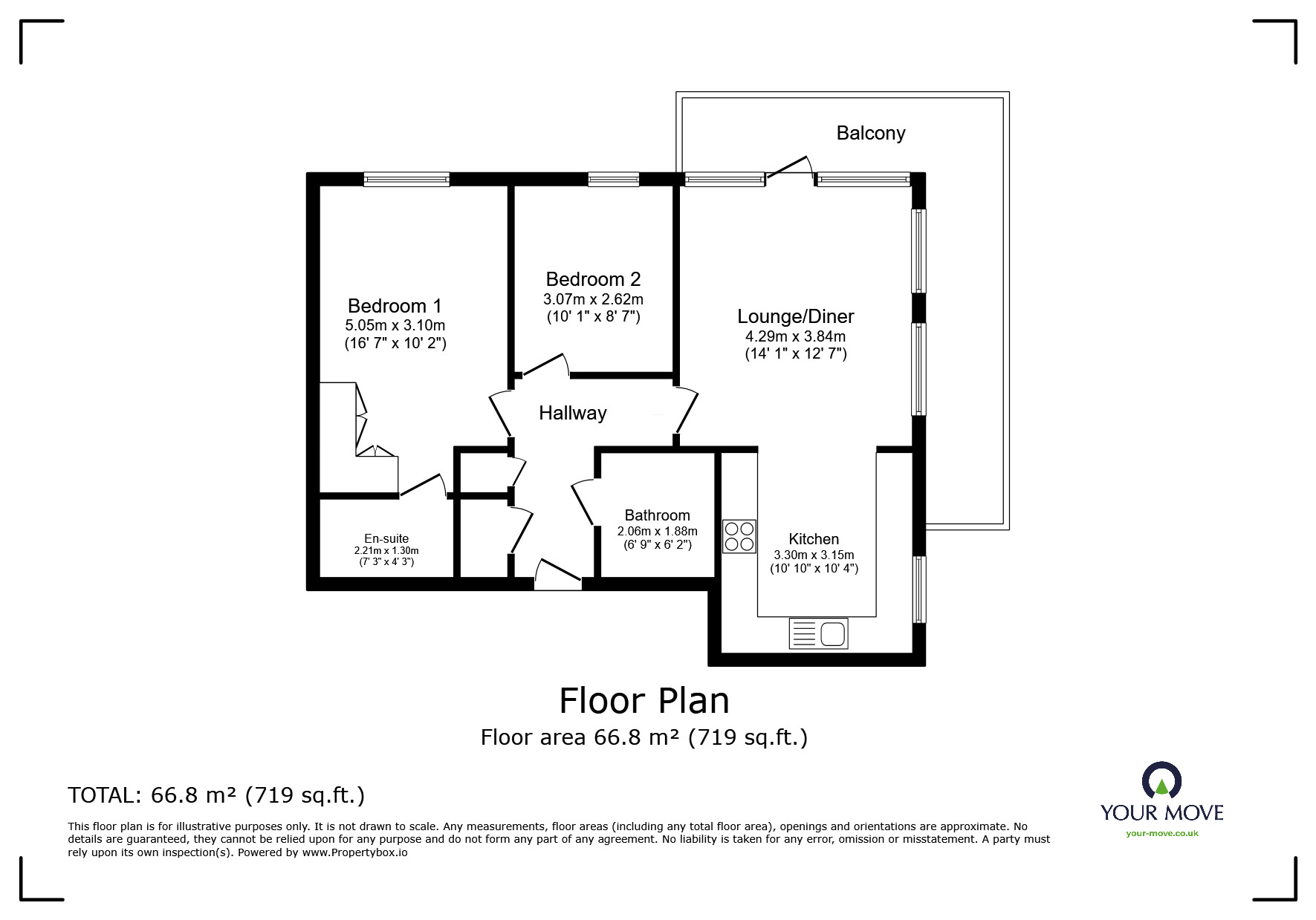 Floorplan of 2 bedroom  Flat for sale, Clarinda House, Clovelly Place, Kent, DA9