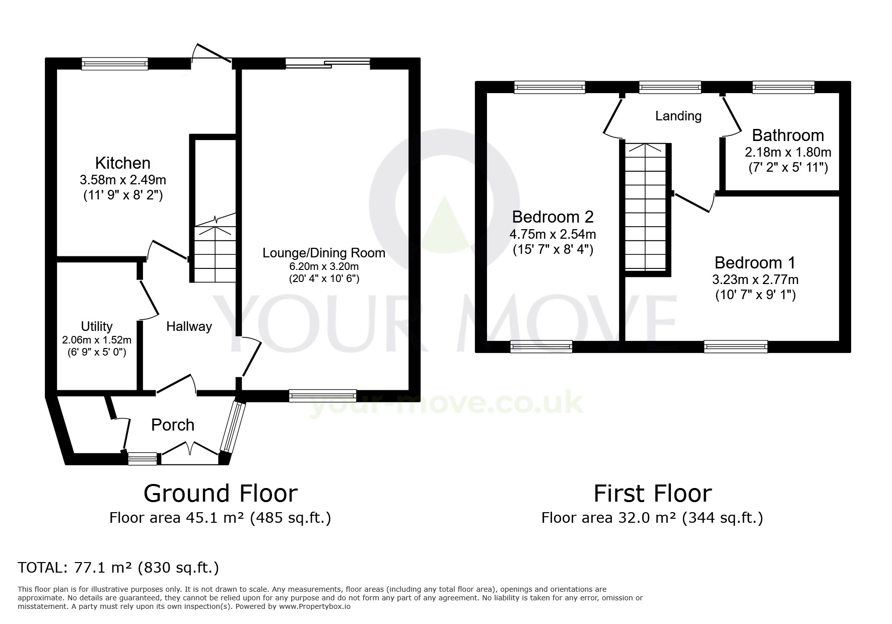 Floorplan of 2 bedroom Mid Terrace House for sale, Attlee Drive, Dartford, Kent, DA1