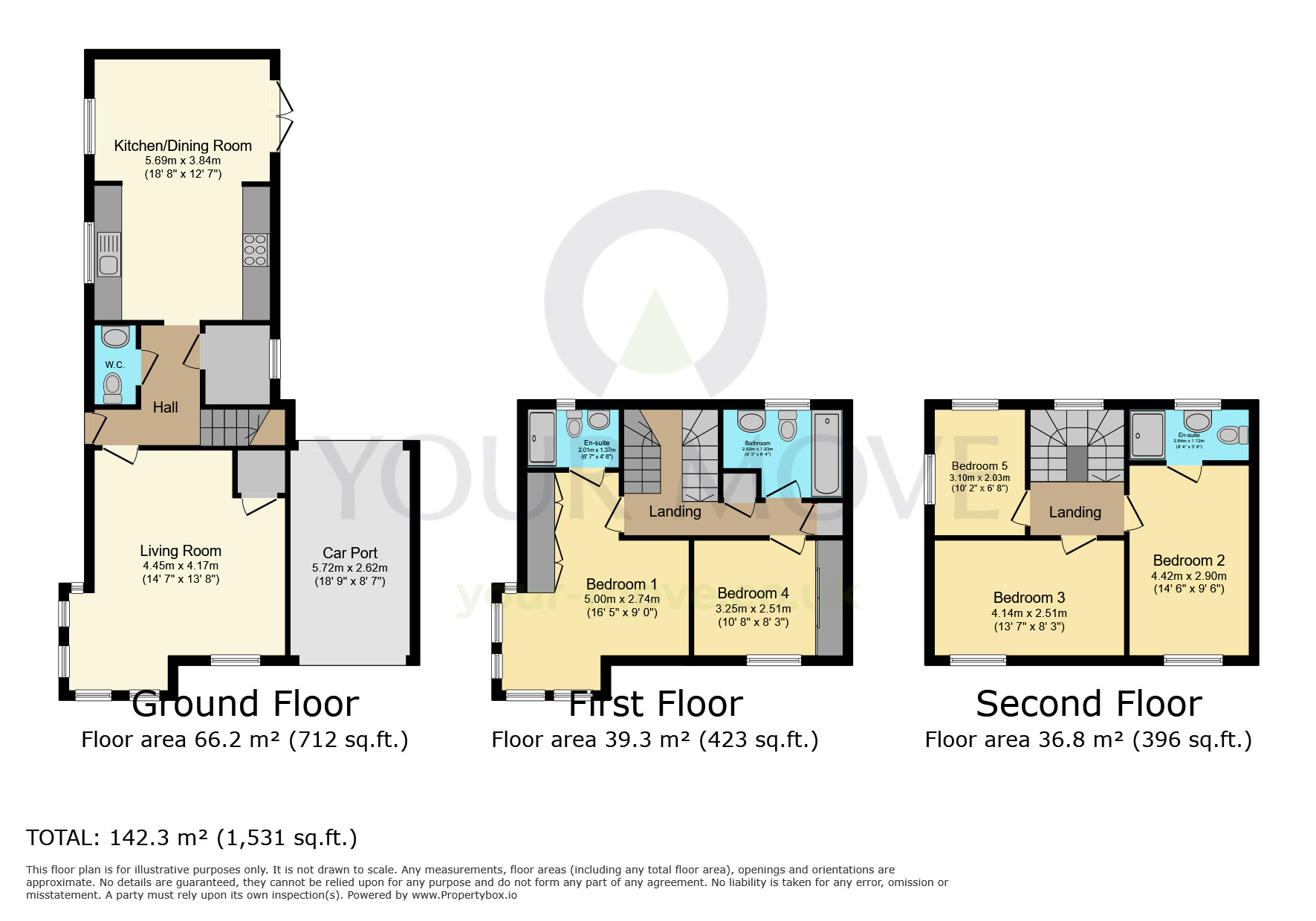 Floorplan of 5 bedroom Semi Detached House to rent, Park Cliff Road, Greenhithe, Kent, DA9