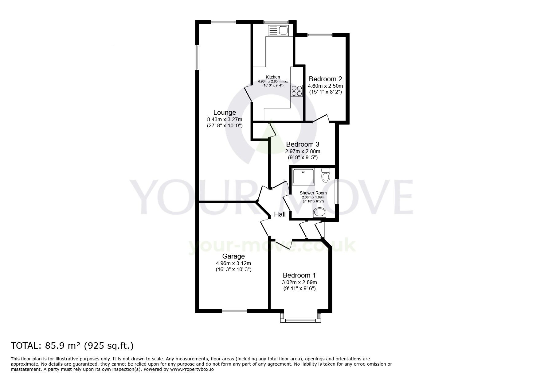 Floorplan of 3 bedroom Detached Bungalow for sale, New Road, South Darenth, Kent, DA4