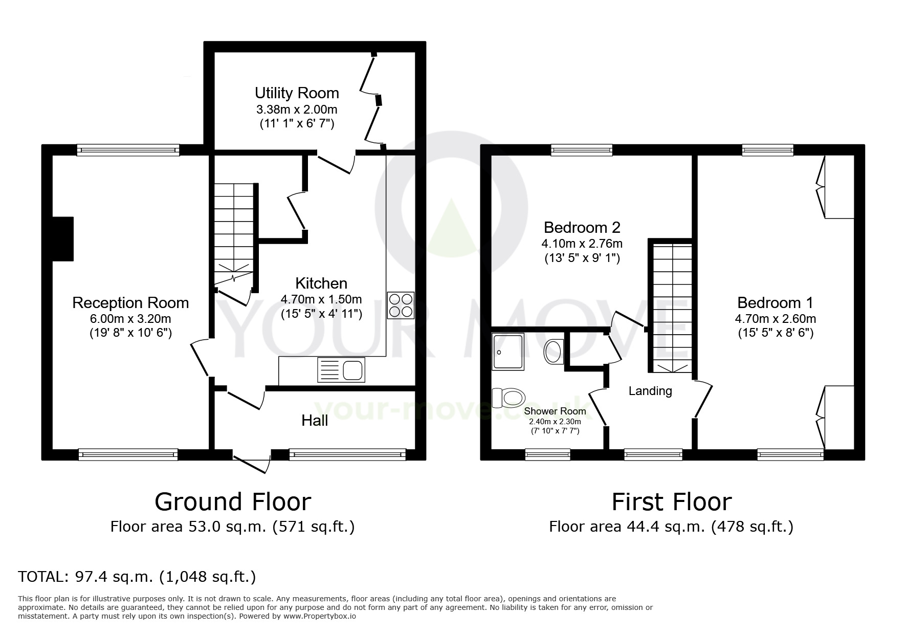 Floorplan of 2 bedroom Mid Terrace House for sale, Tennyson Road, Dartford, Kent, DA1