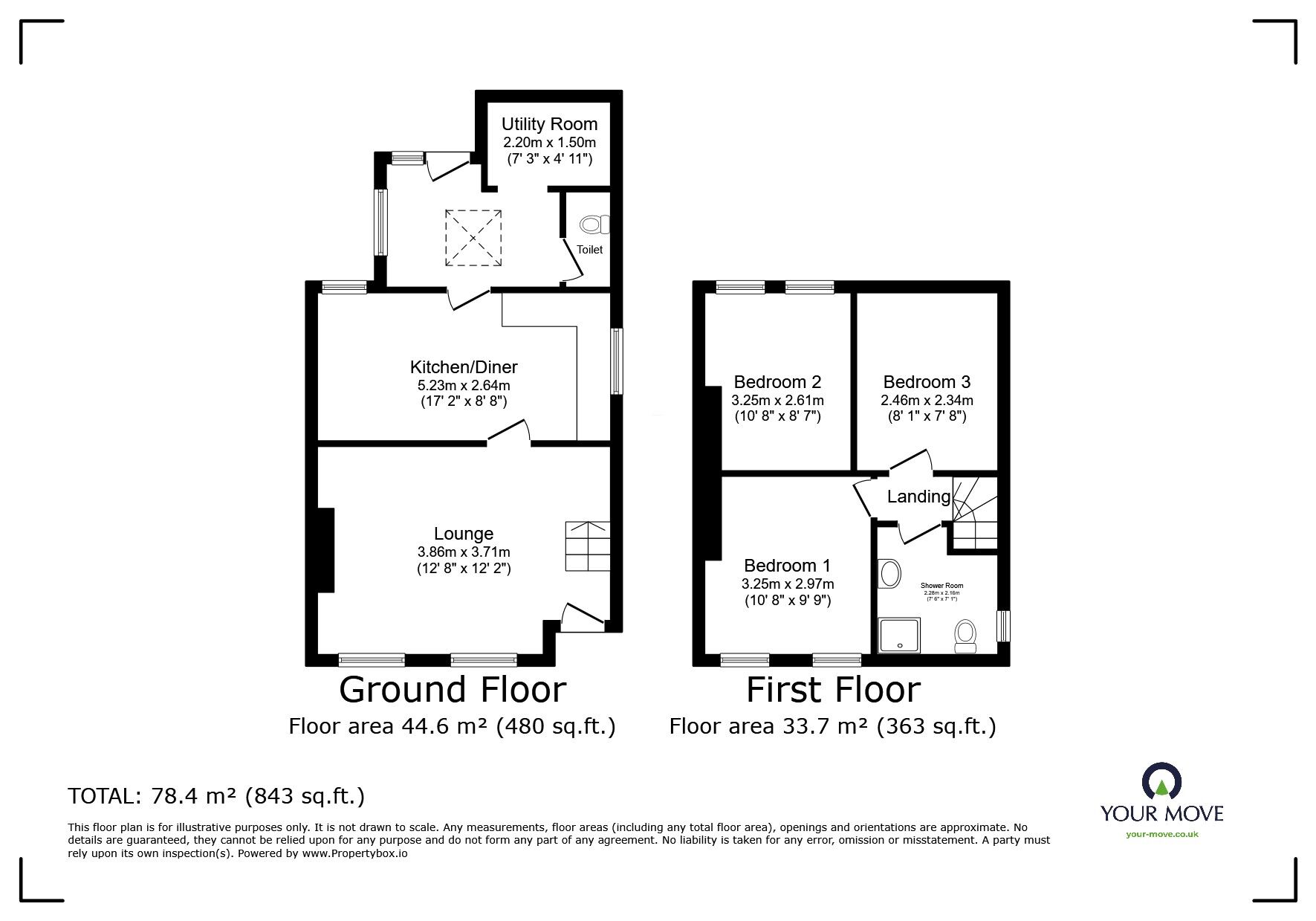 Floorplan of 3 bedroom Semi Detached House for sale, Carleton Place, Horton Kirby, Kent, DA4