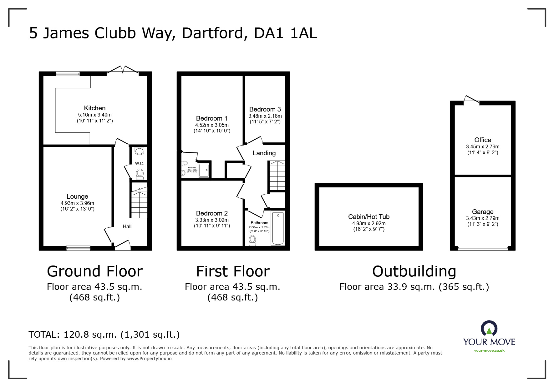 Floorplan of 3 bedroom Detached House for sale, James Clubb Way, Dartford, Kent, DA1