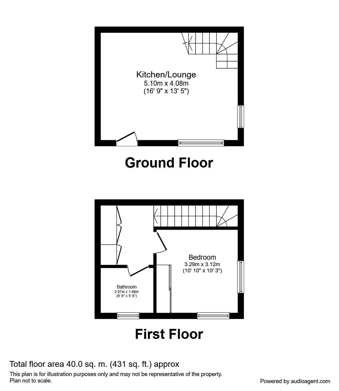 Floorplan of 1 bedroom Semi Detached House for sale, Junction Road, Dartford, DA1